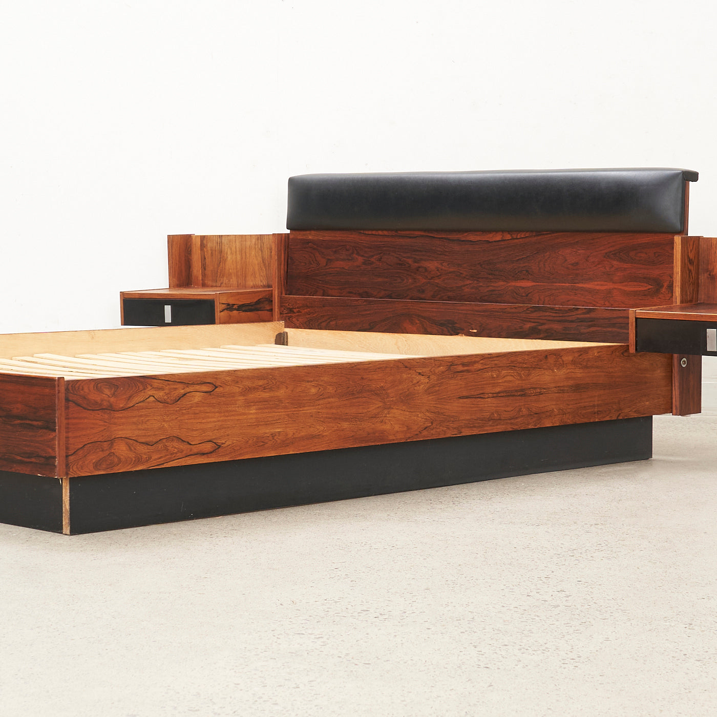 Rosewood Double Bed w/ Floating Nightstands