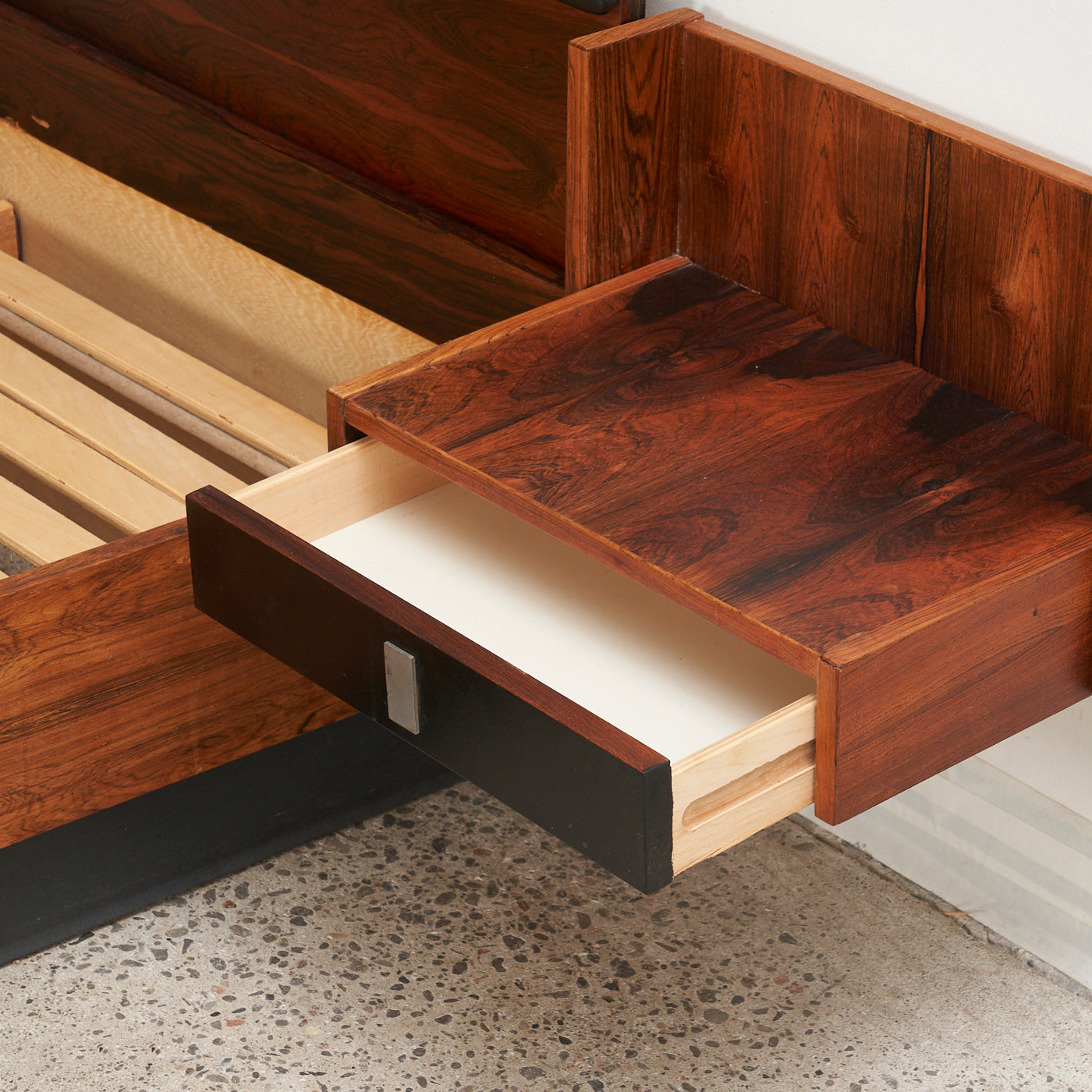 Rosewood Double Bed w/ Floating Nightstands