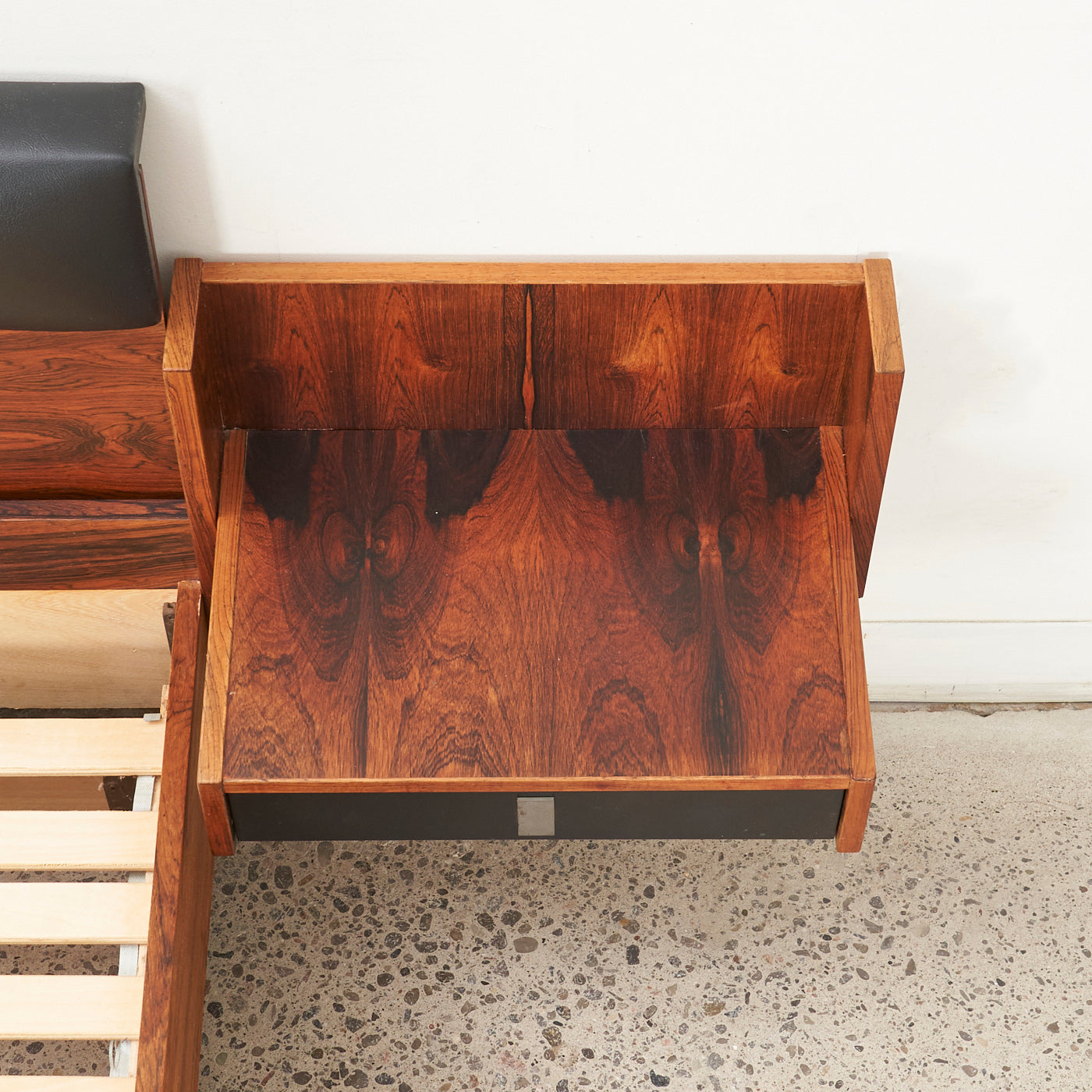 Rosewood Double Bed w/ Floating Nightstands