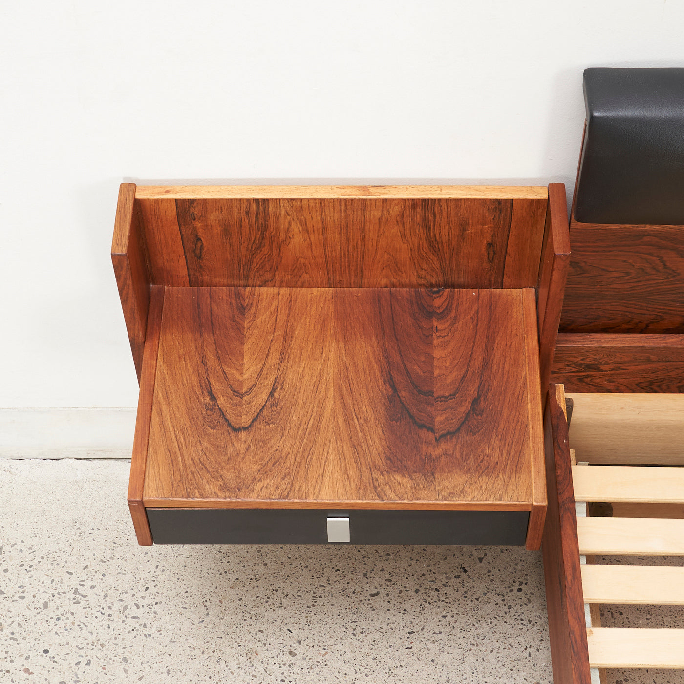 Rosewood Double Bed w/ Floating Nightstands