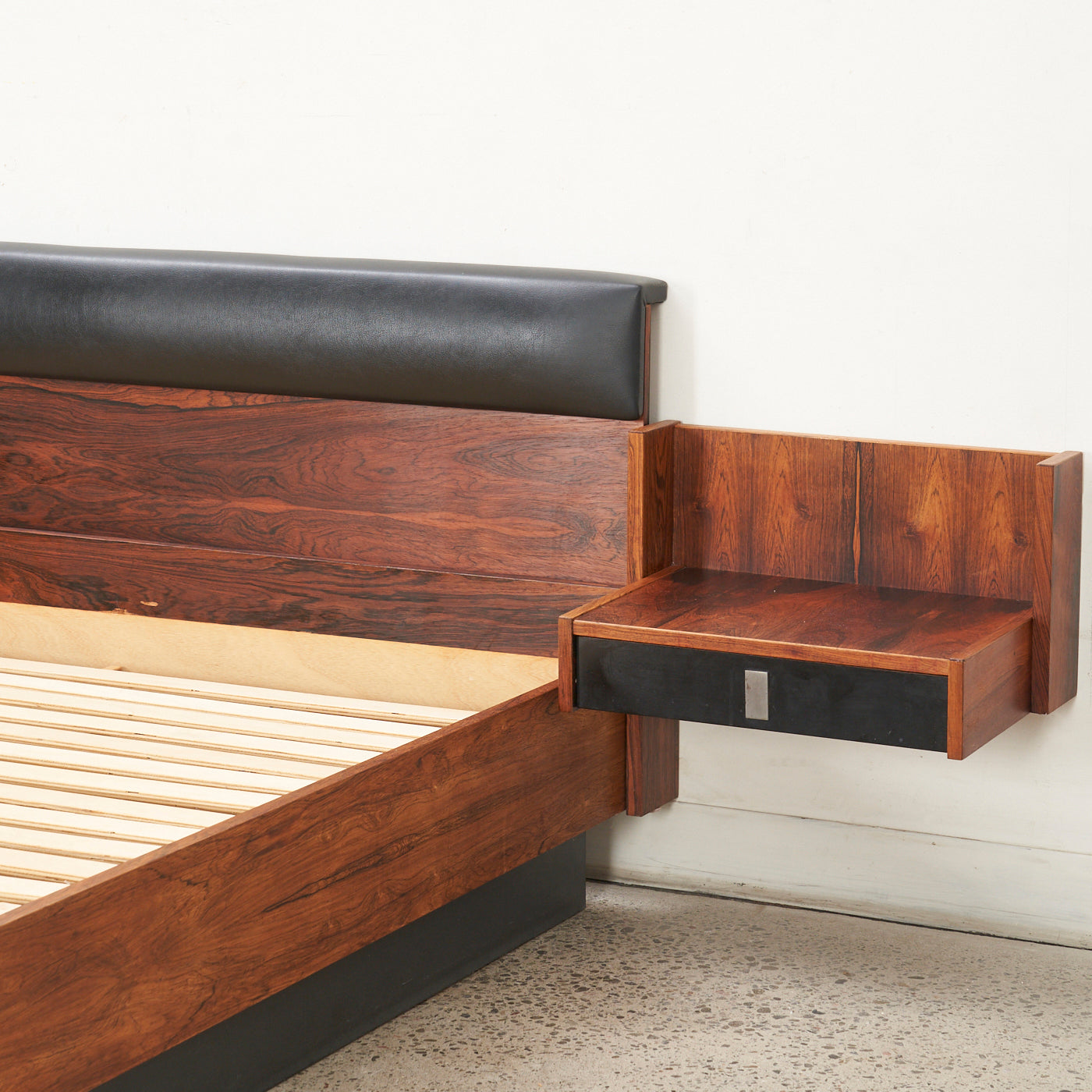 Rosewood Double Bed w/ Floating Nightstands