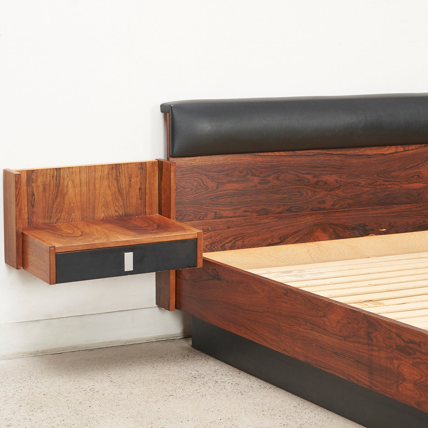 Rosewood Double Bed w/ Floating Nightstands