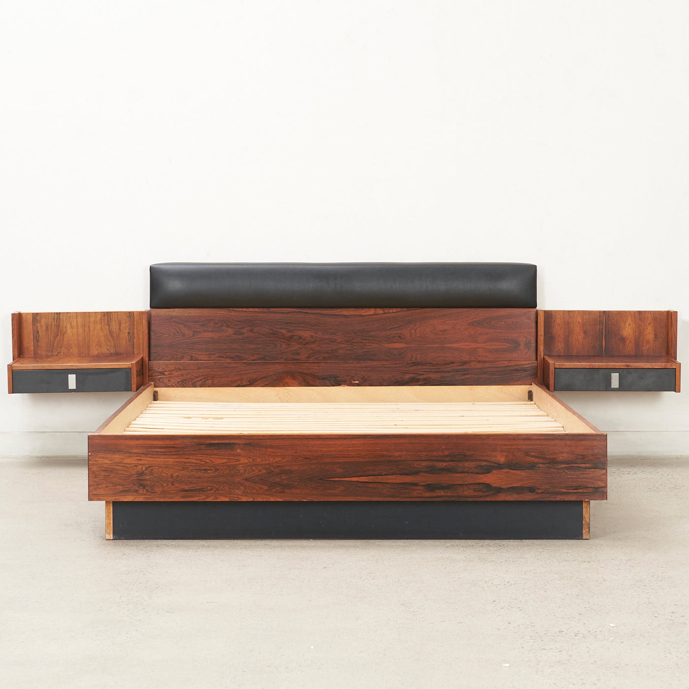 Rosewood Double Bed w/ Floating Nightstands