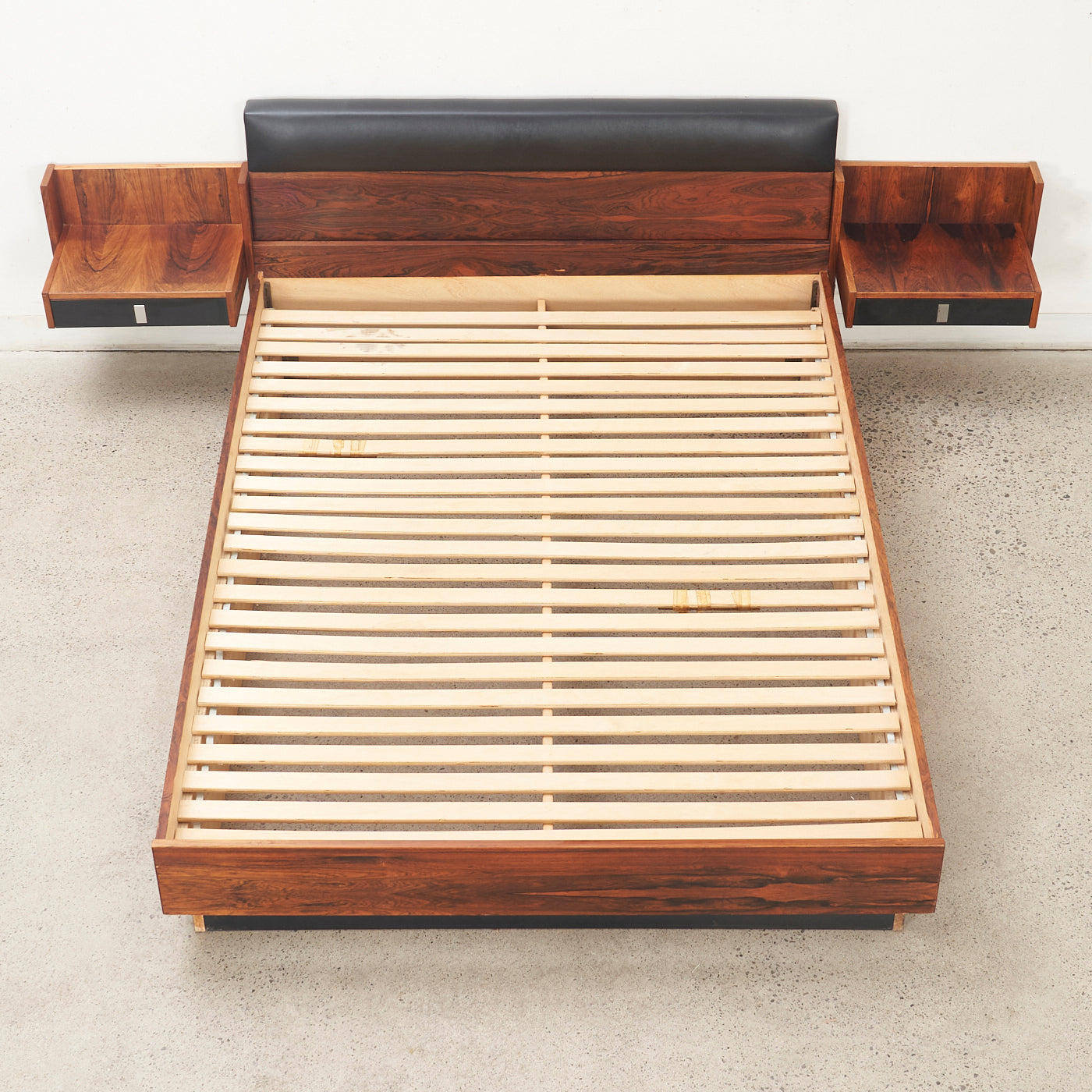 Rosewood Double Bed w/ Floating Nightstands