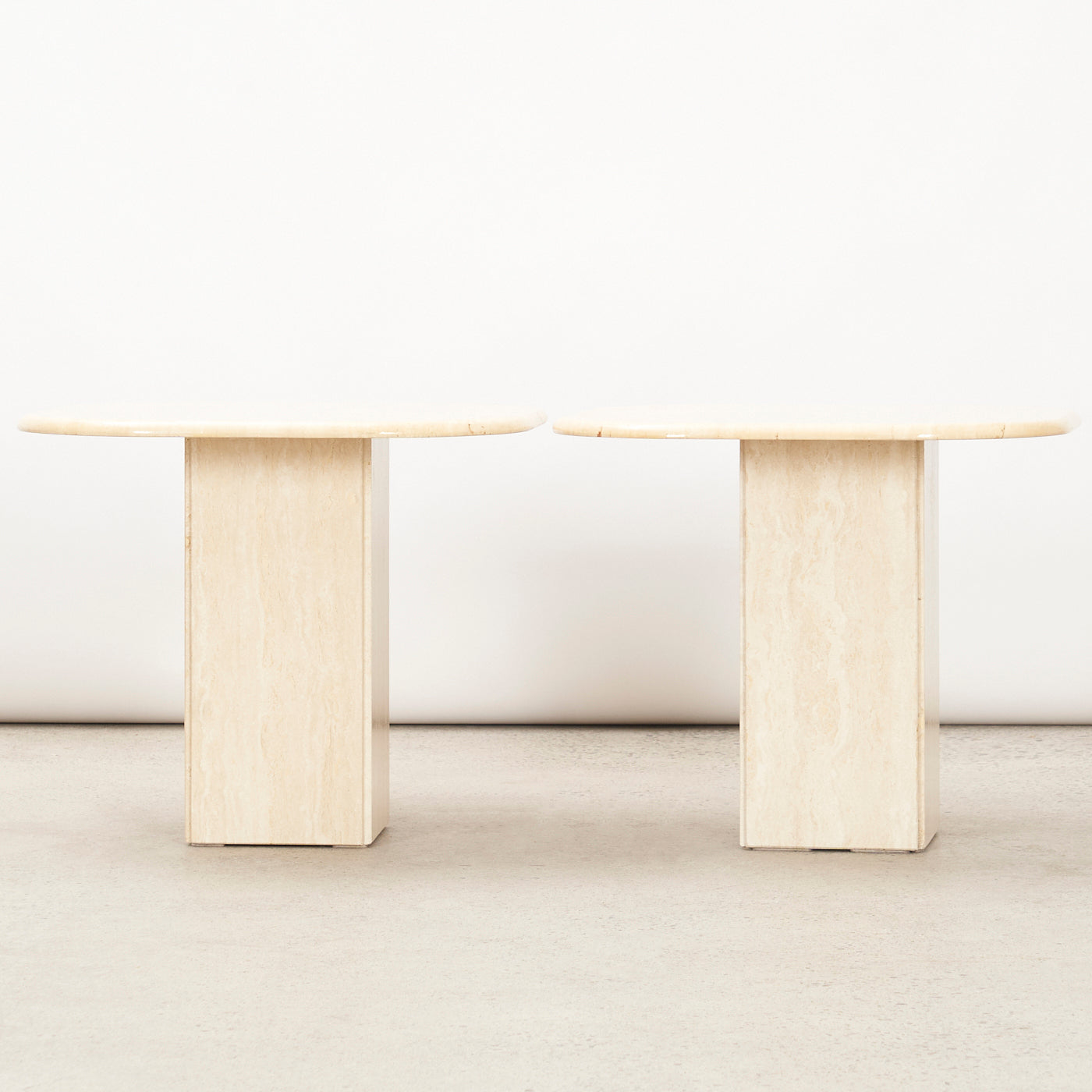 Pair of Travertine Side Tables