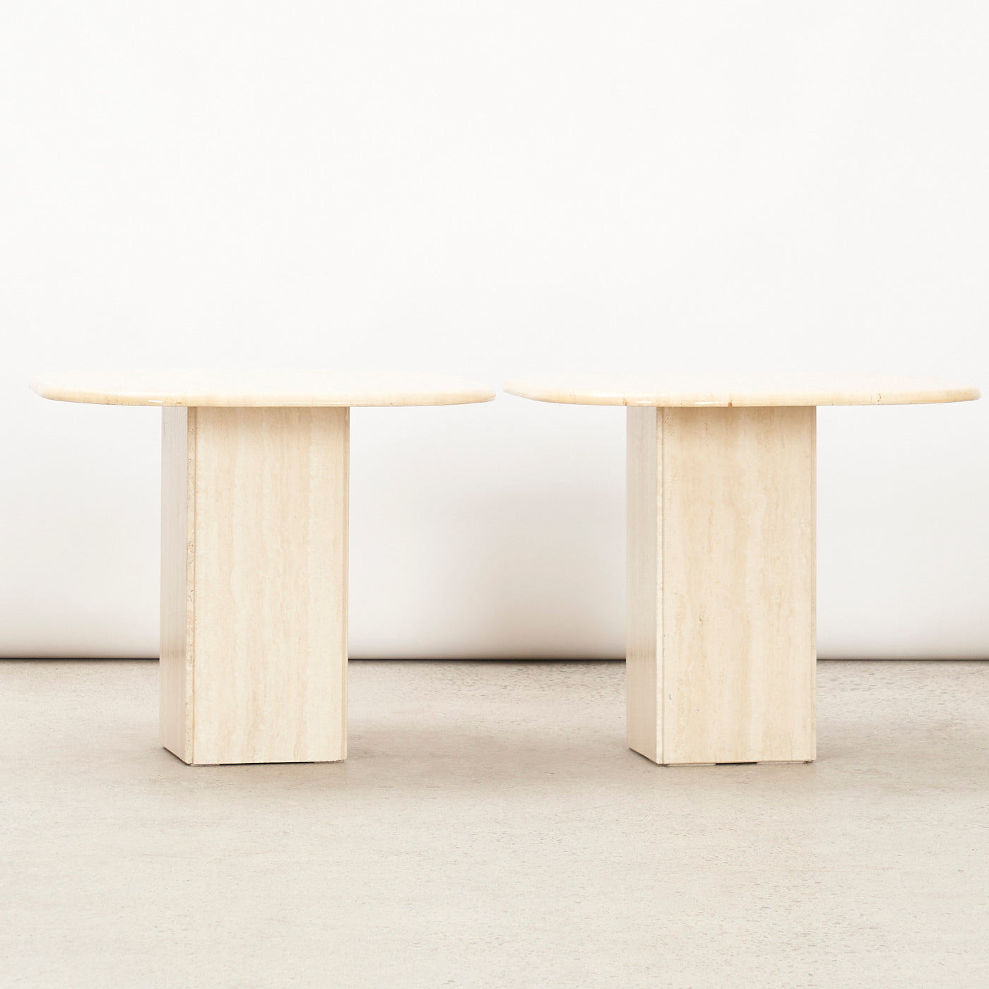 Pair of Travertine Side Tables