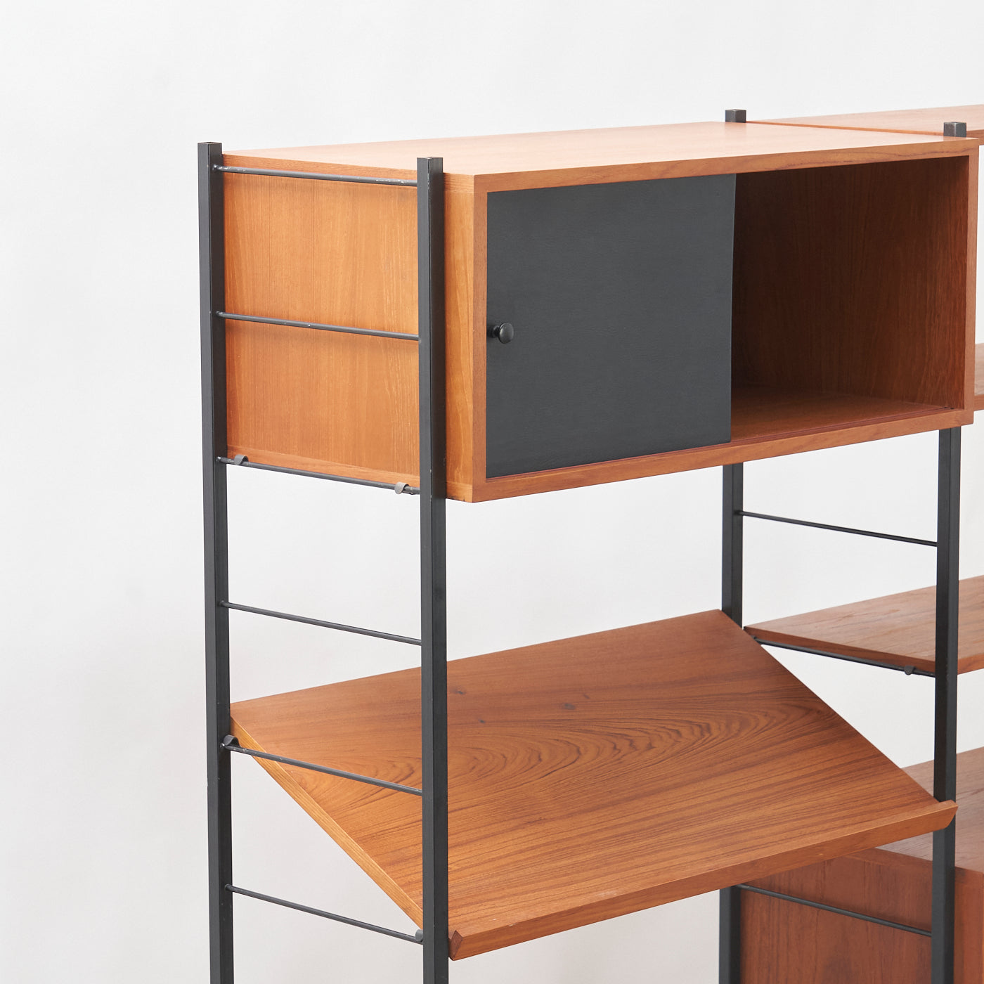 Modular Freestanding Teak Wall Unit w/ Drop-Down Cabinet