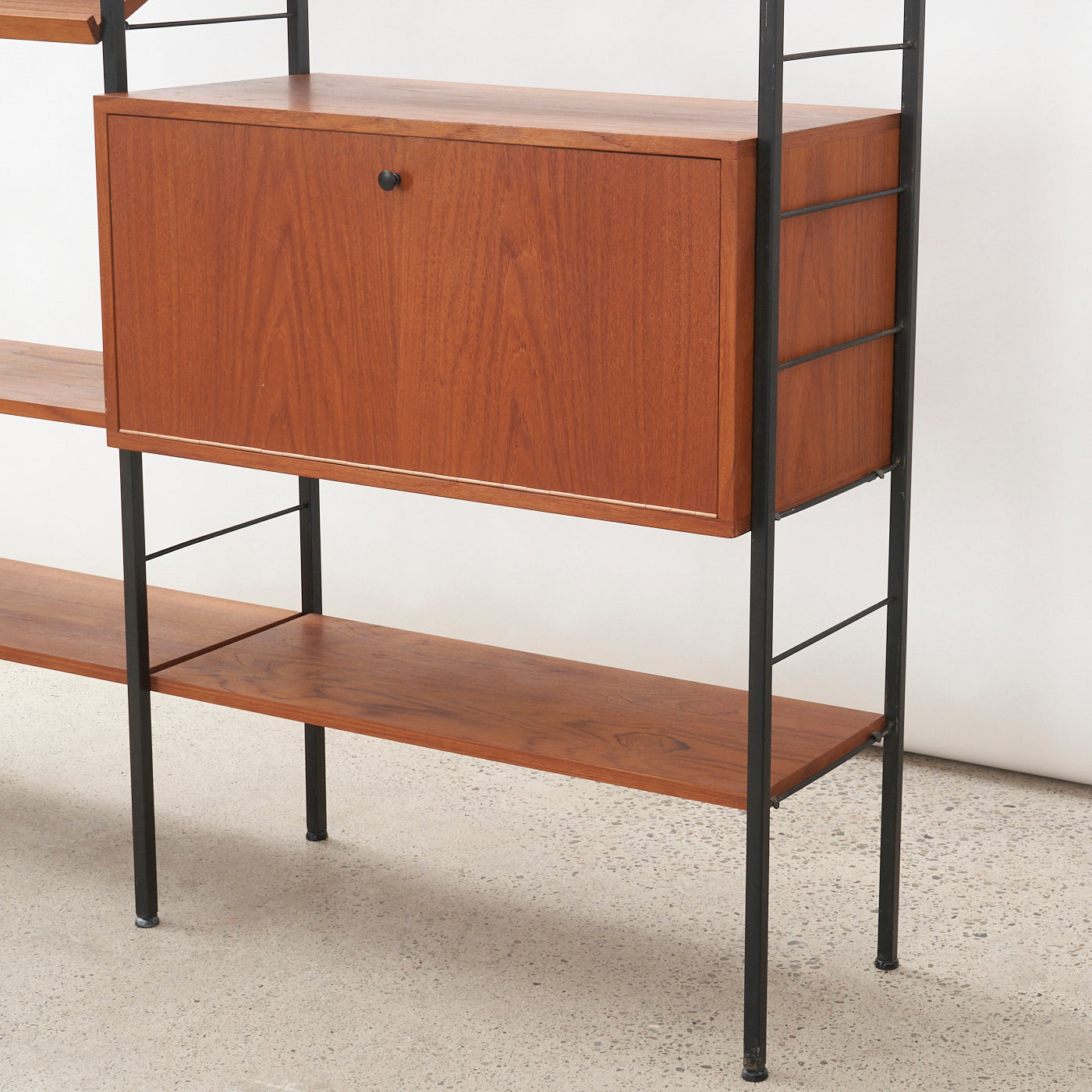 Modular Freestanding Teak Wall Unit w/ Drop-Down Cabinet
