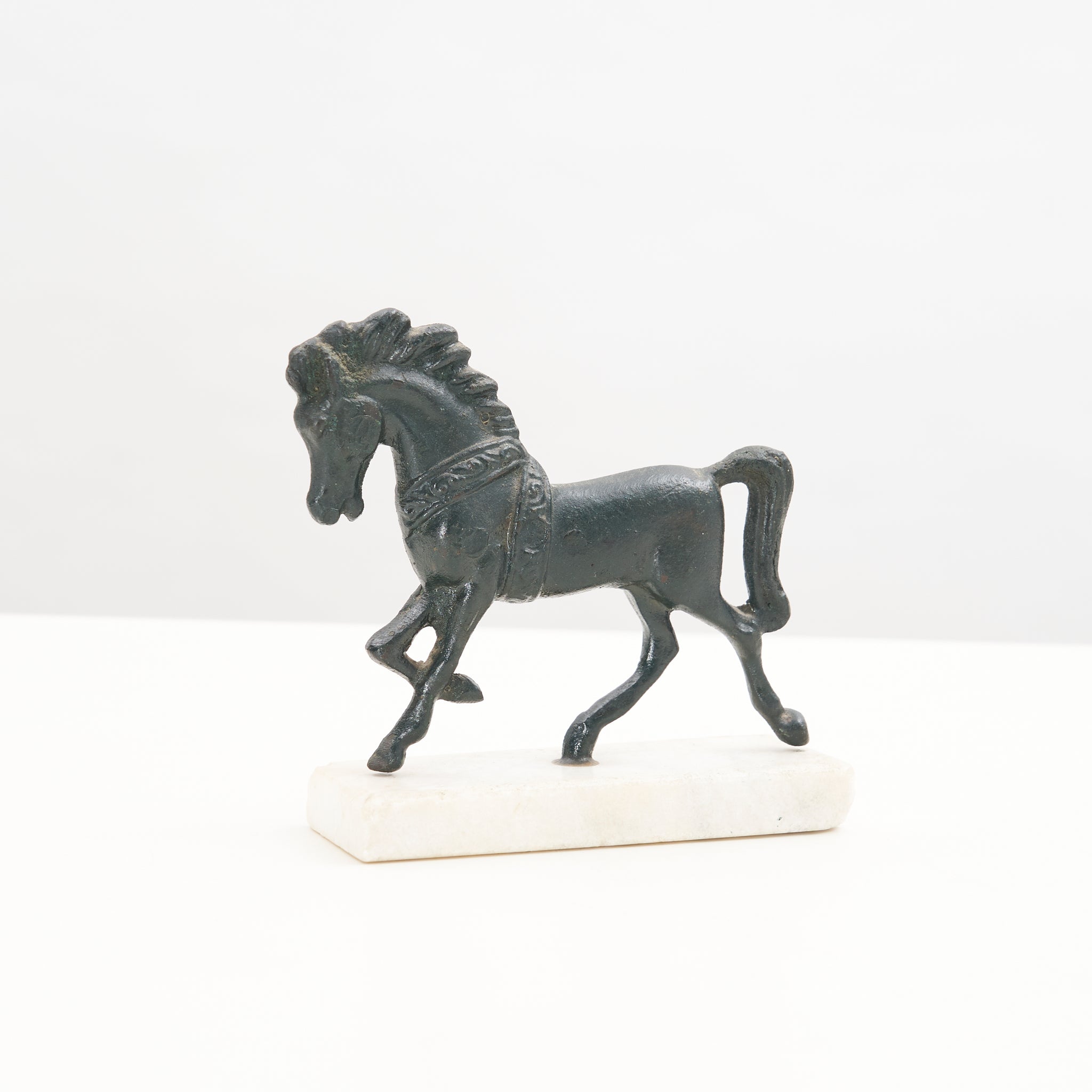 Cast Iron Horse Figurine w/ Marble Base