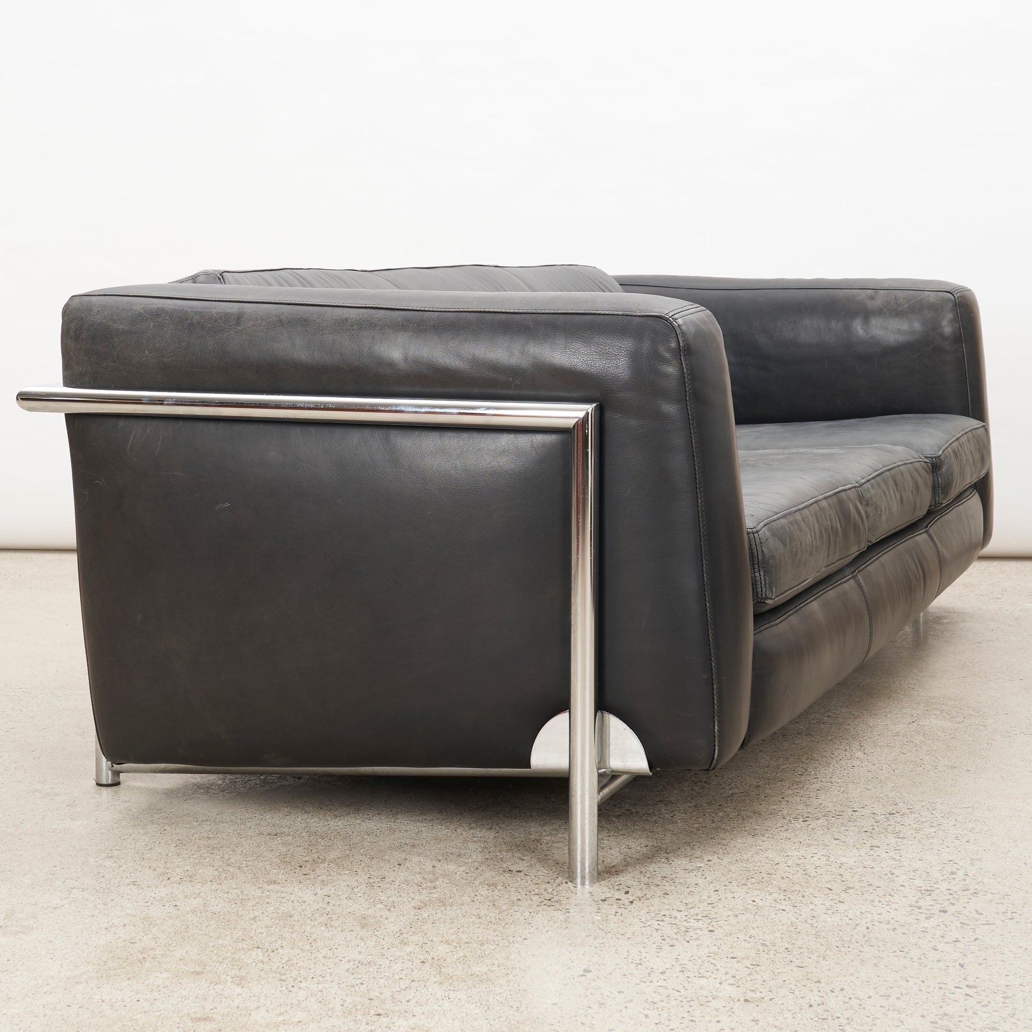 Black Leather 3 Seater Sofa by N. Eilersen