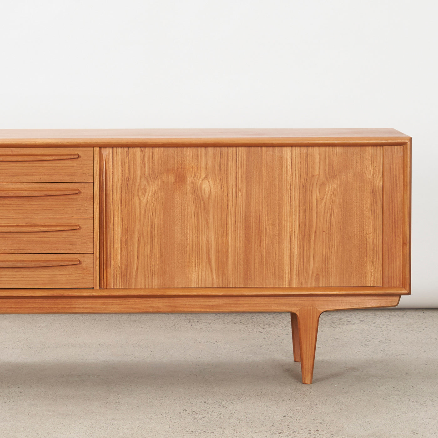 Teak Sideboard by w/ Tambour Doors by Bernhard Pedersen & Søn, Denmark