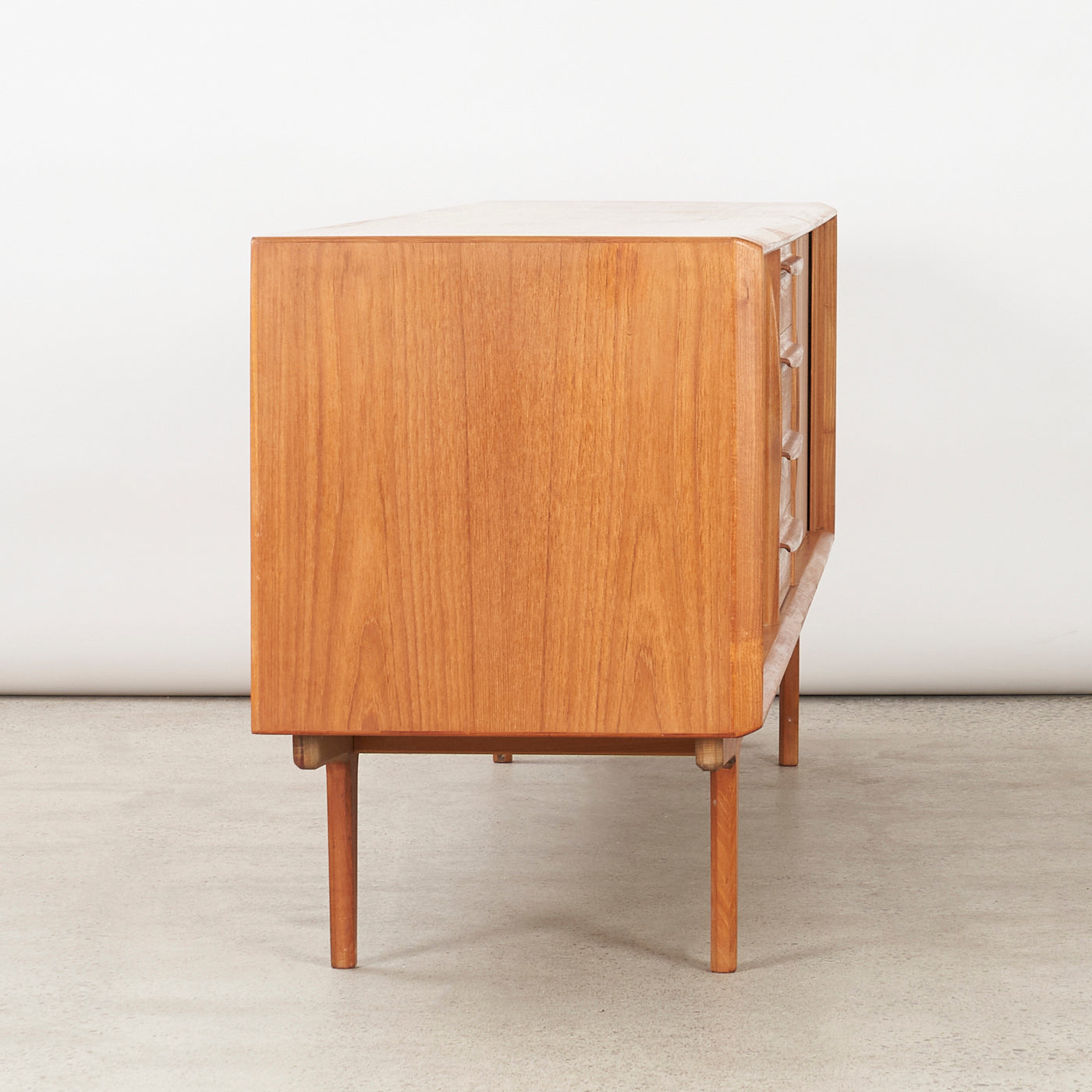 Teak Sideboard by w/ Tambour Doors by Bernhard Pedersen & Søn, Denmark