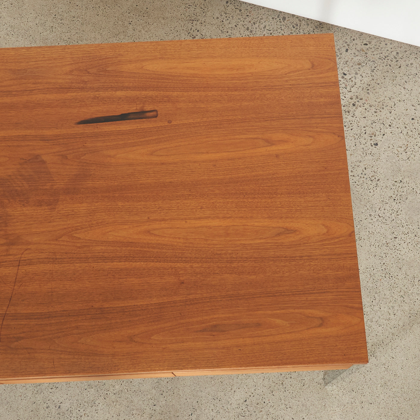 Walnut & Chrome Executive Desk by Knoll
