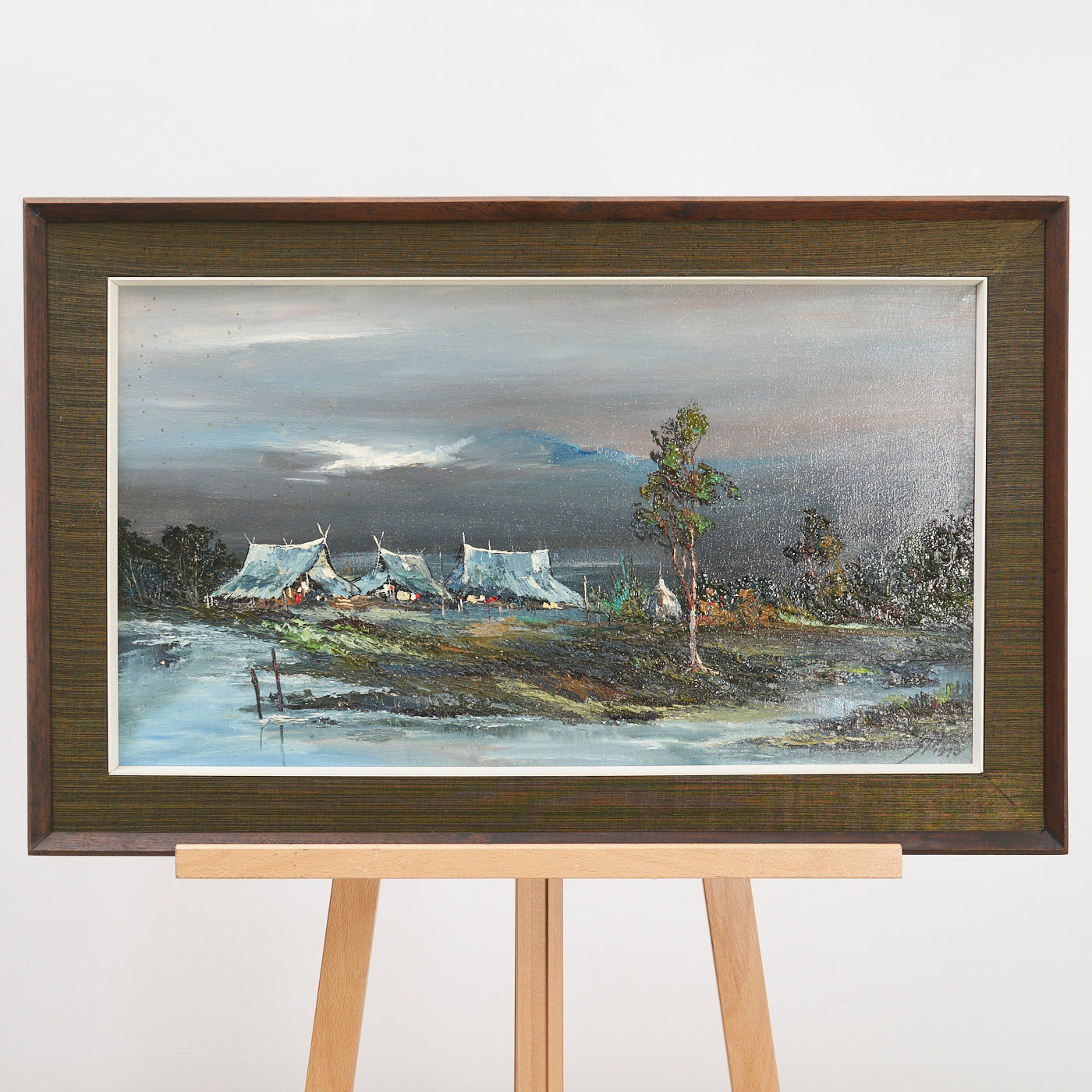 'Farmer Village' Oil Painting by Sathorn, Thailand