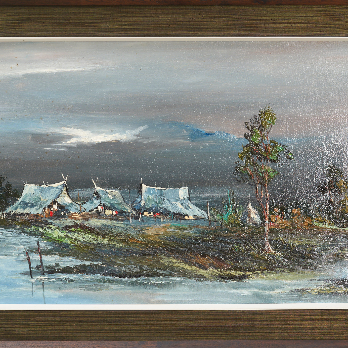'Farmer Village' Oil Painting by Sathorn, Thailand
