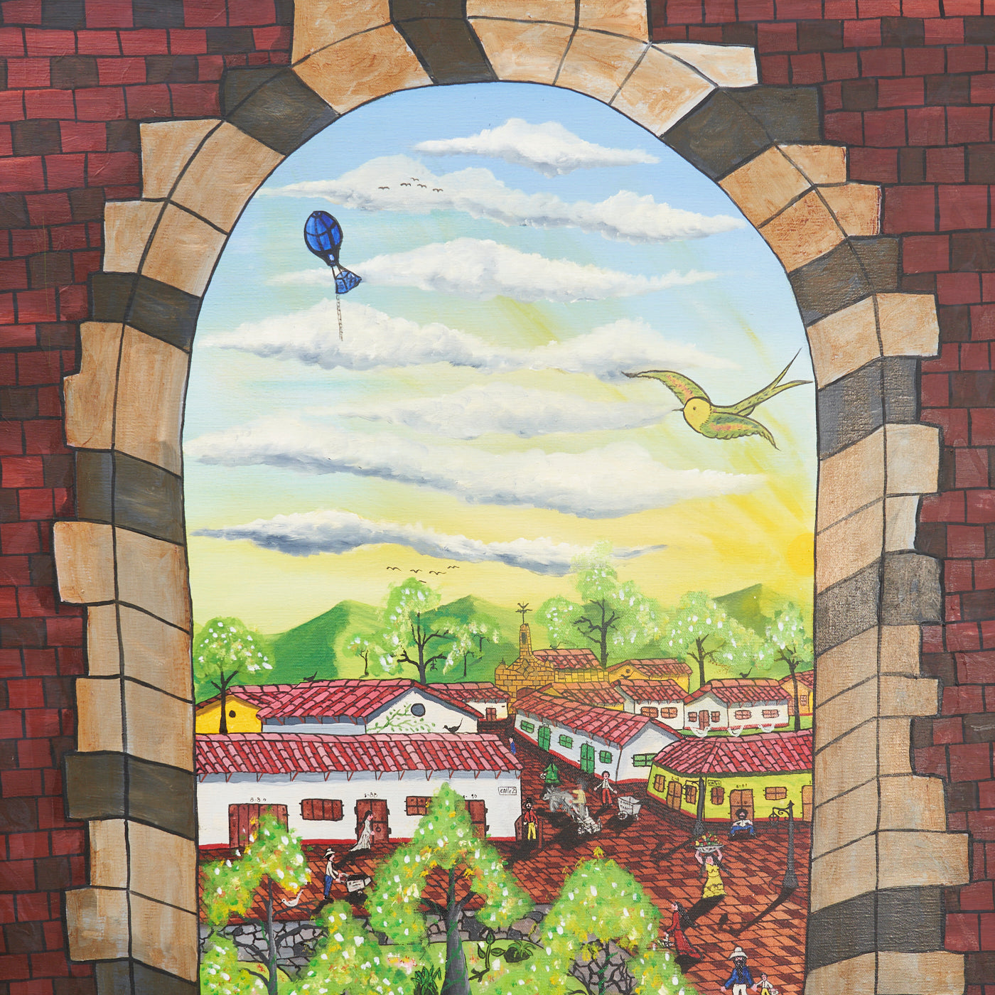 Town Scene by Hernando Zapata
