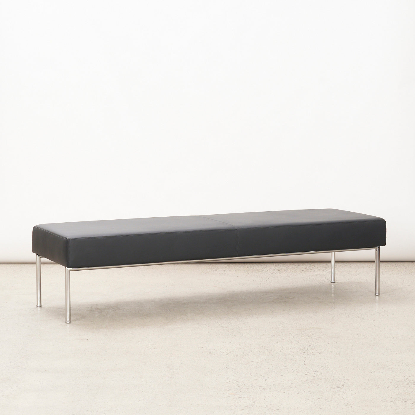 'Branden' Black Leather Bench by Keilhauer