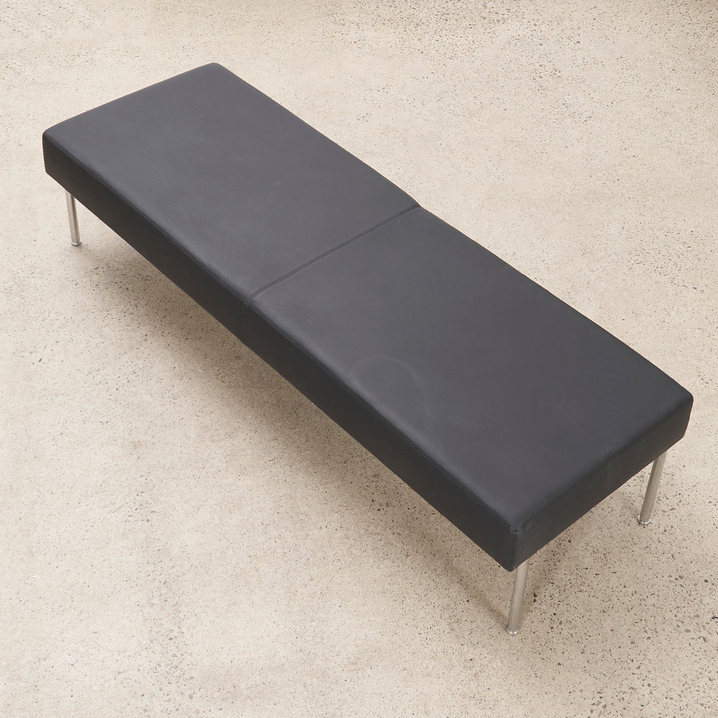 'Branden' Black Leather Bench by Keilhauer