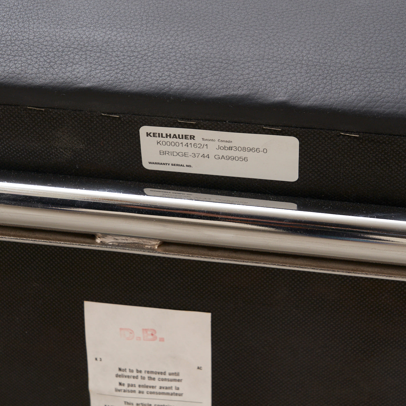 'Branden' Black Leather Bench by Keilhauer