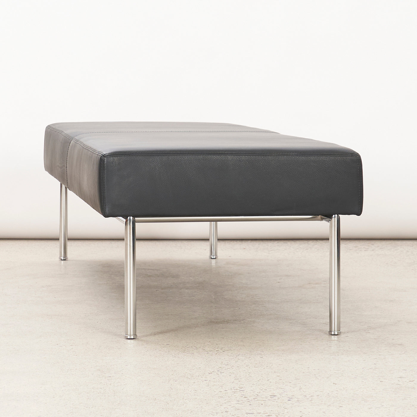 'Branden' Black Leather Bench by Keilhauer