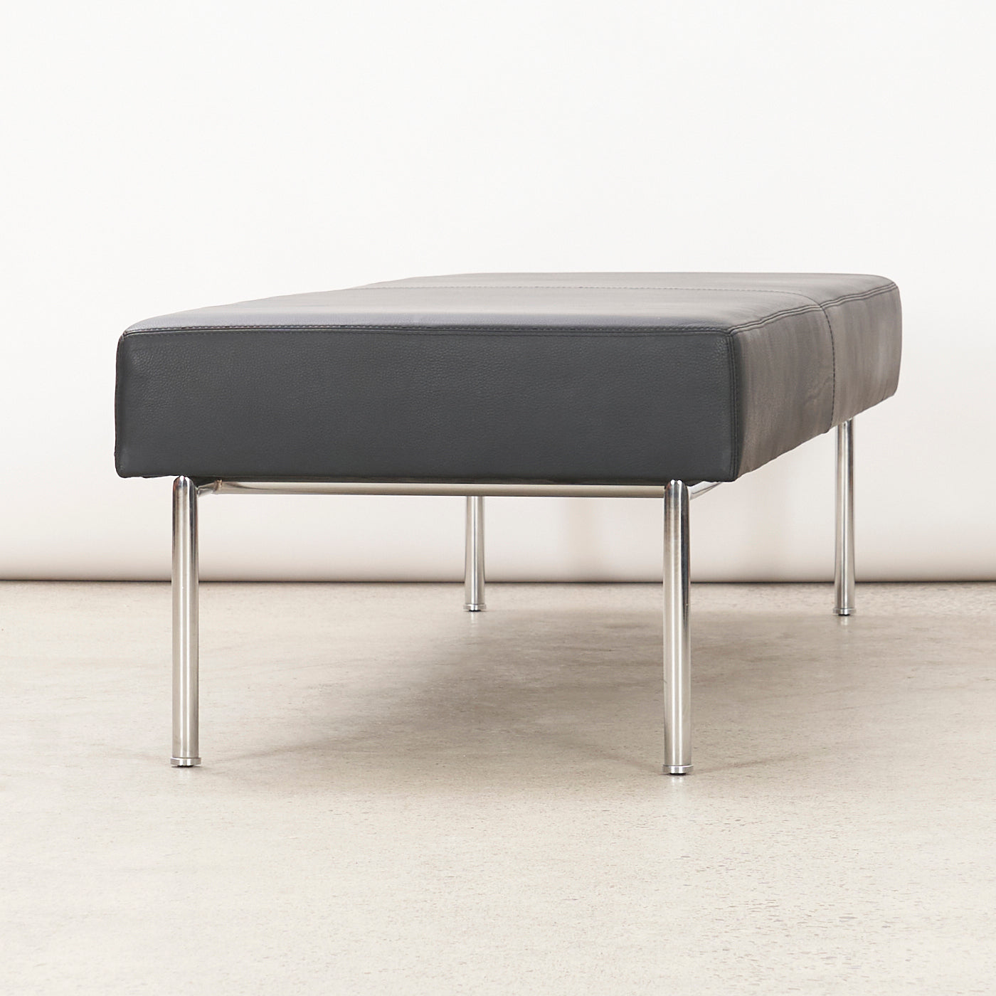 'Branden' Black Leather Bench by Keilhauer