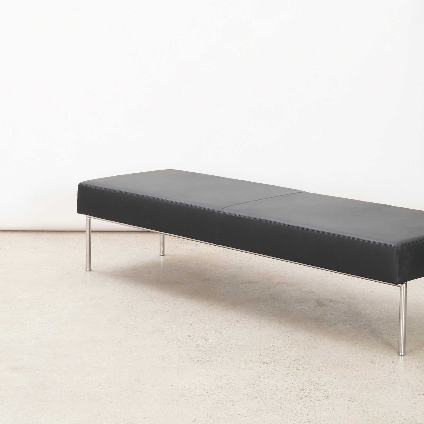 'Branden' Black Leather Bench by Keilhauer
