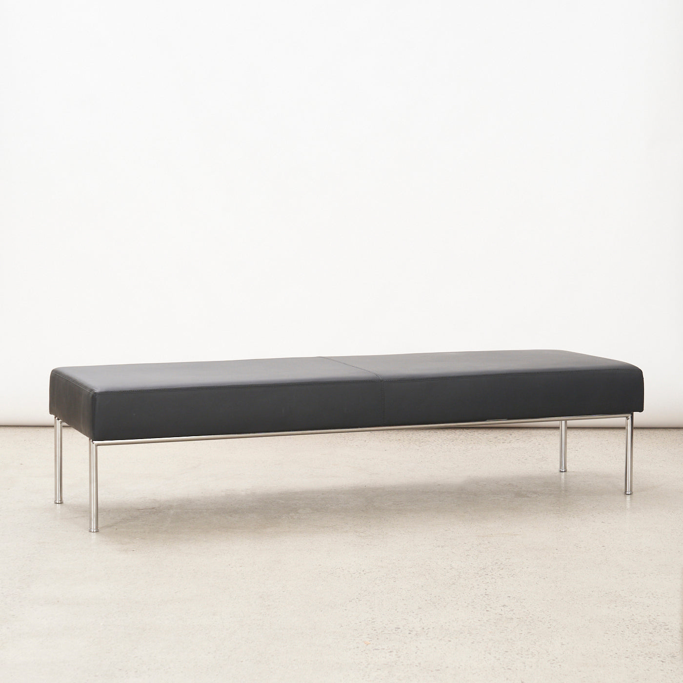 'Branden' Black Leather Bench by Keilhauer