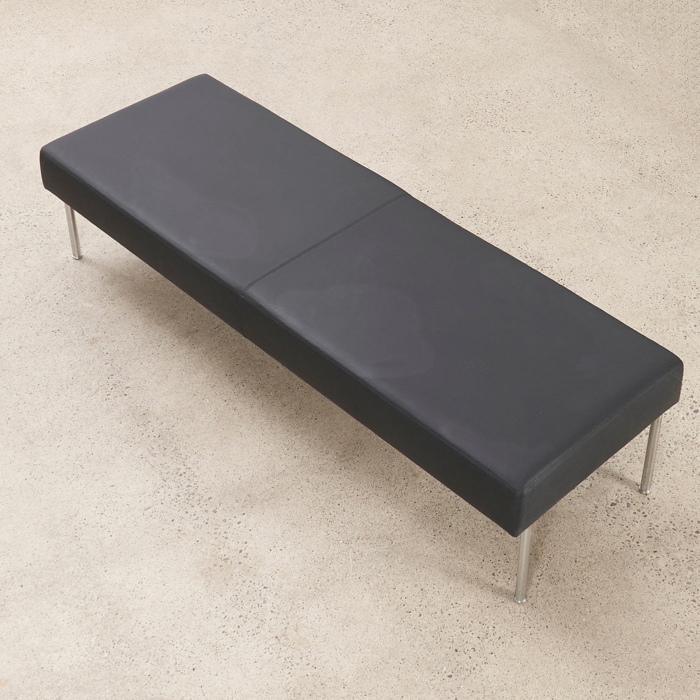 'Branden' Black Leather Bench by Keilhauer