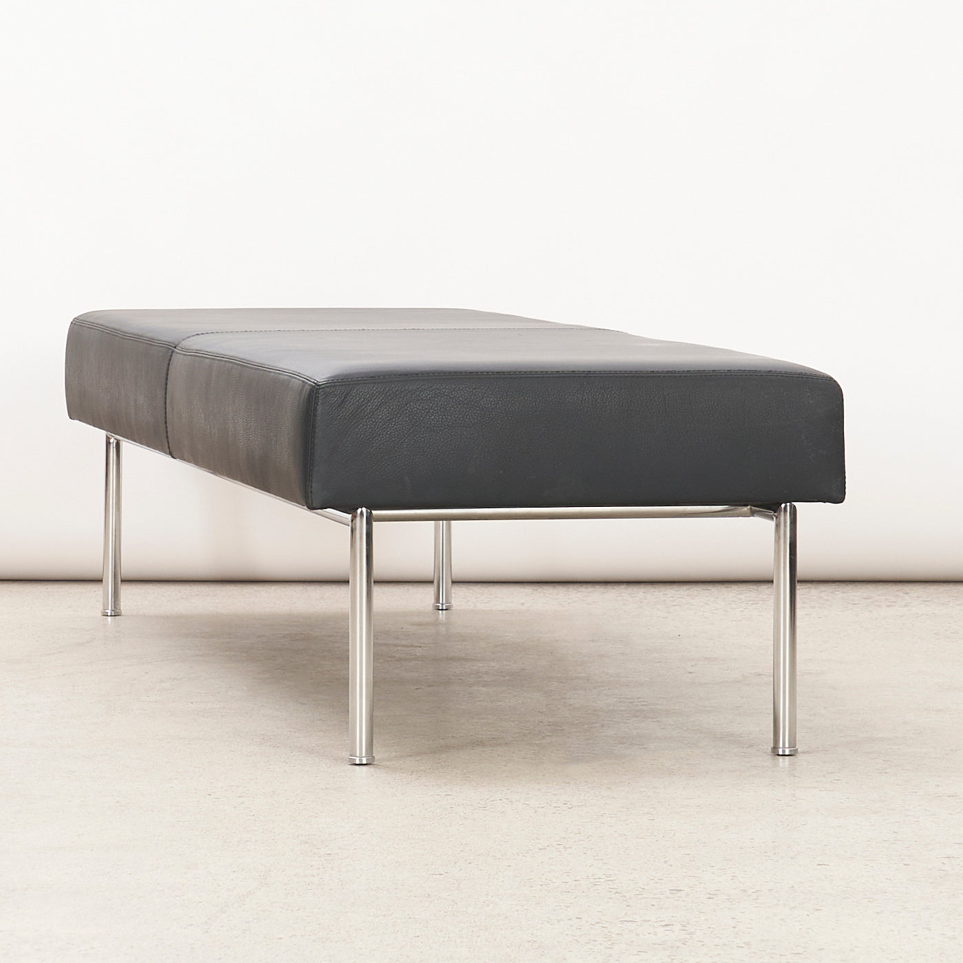 'Branden' Black Leather Bench by Keilhauer