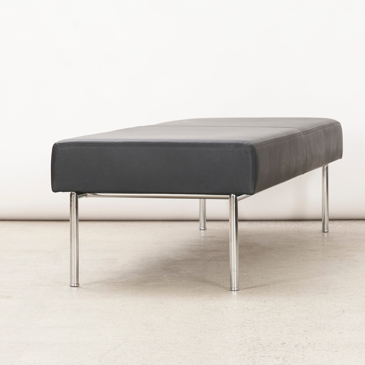 'Branden' Black Leather Bench by Keilhauer