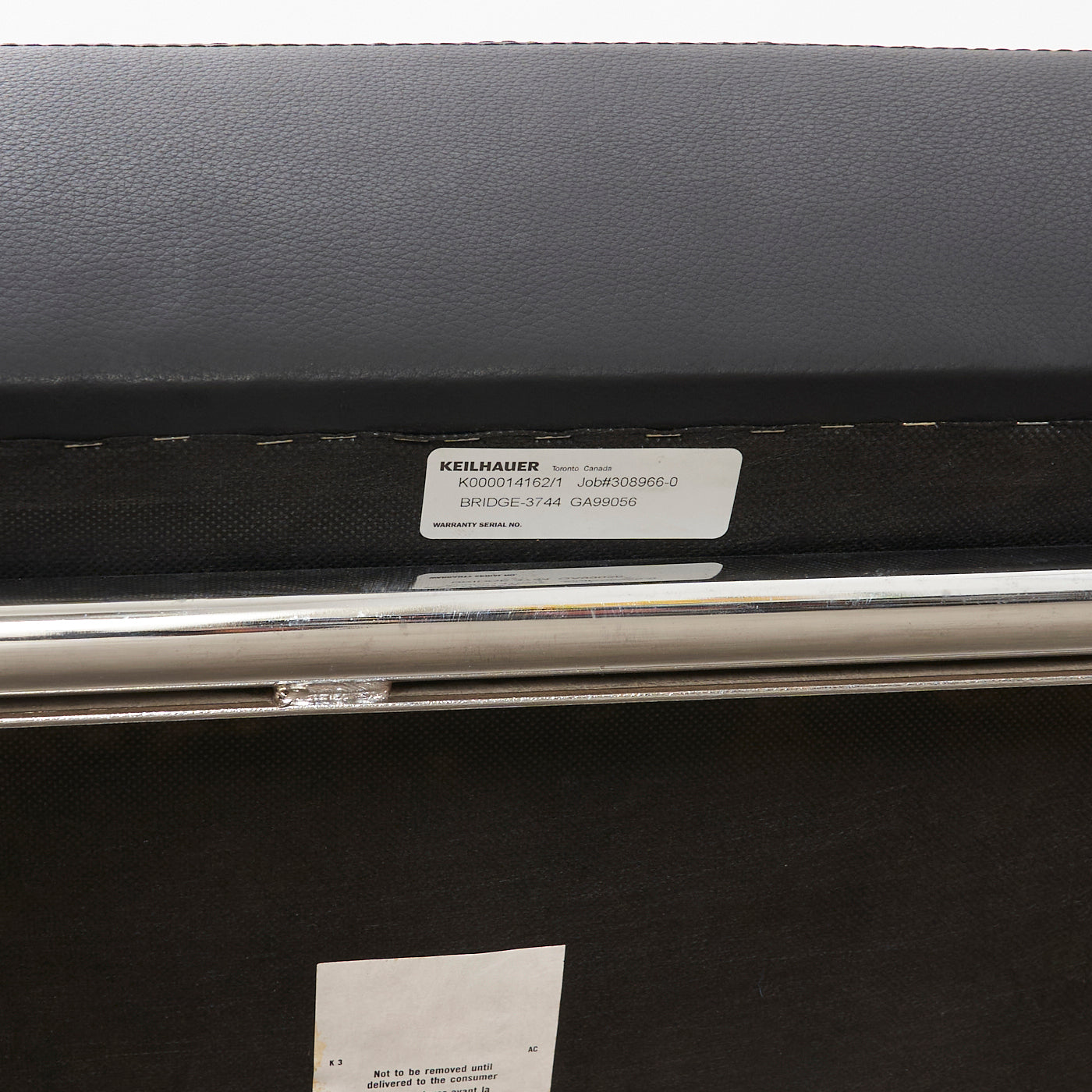 'Branden' Black Leather Bench by Keilhauer