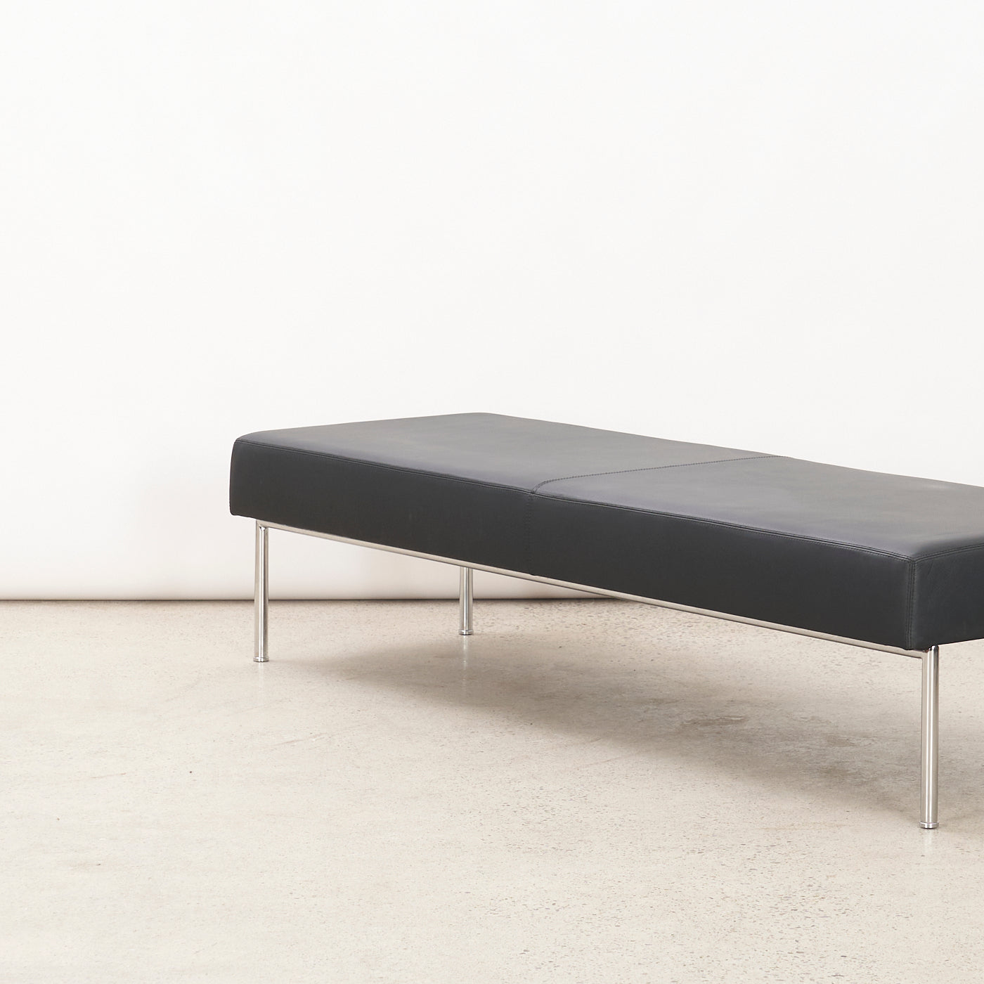 'Branden' Black Leather Bench by Keilhauer
