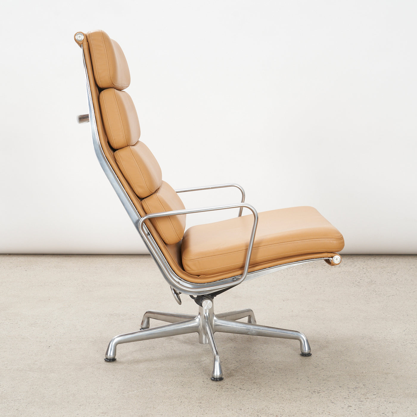 Eames Soft Pad Leather Lounge Chair w/ Tilt for Herman Miller