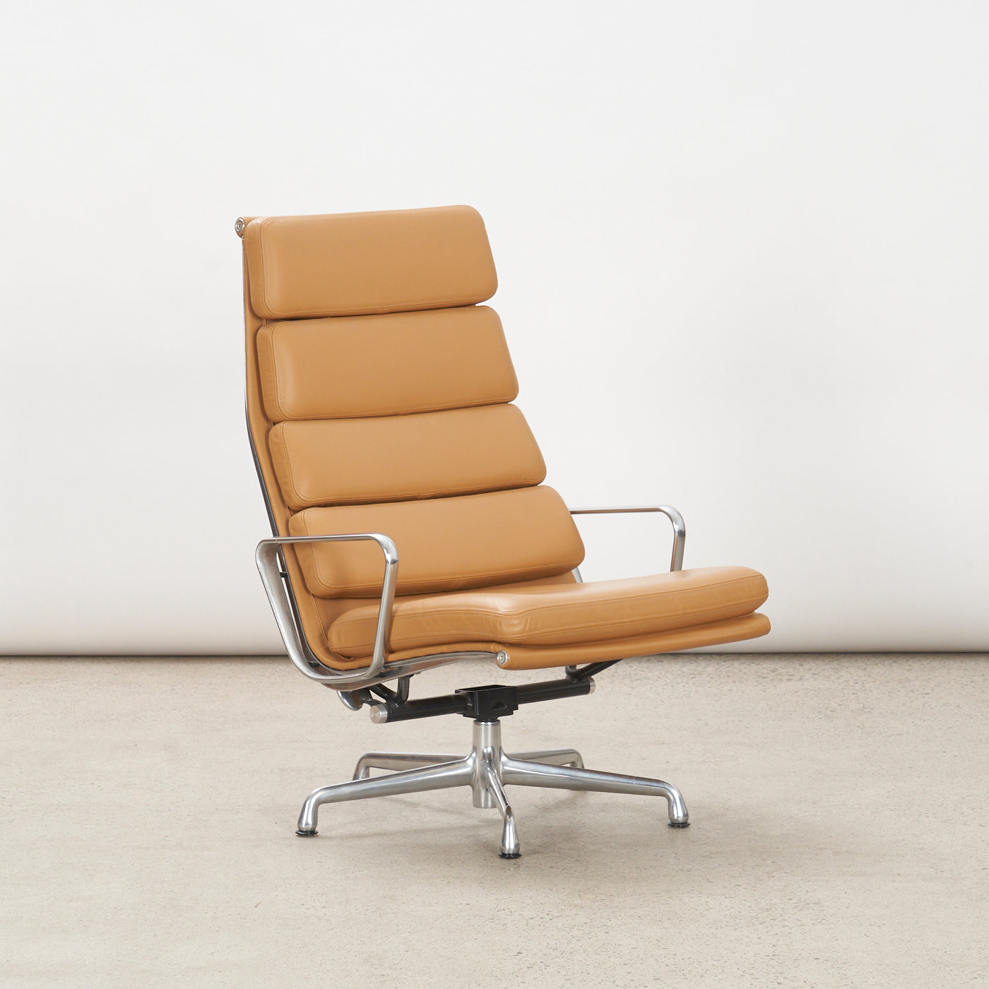 Eames Soft Pad Leather Lounge Chair w/ Tilt for Herman Miller