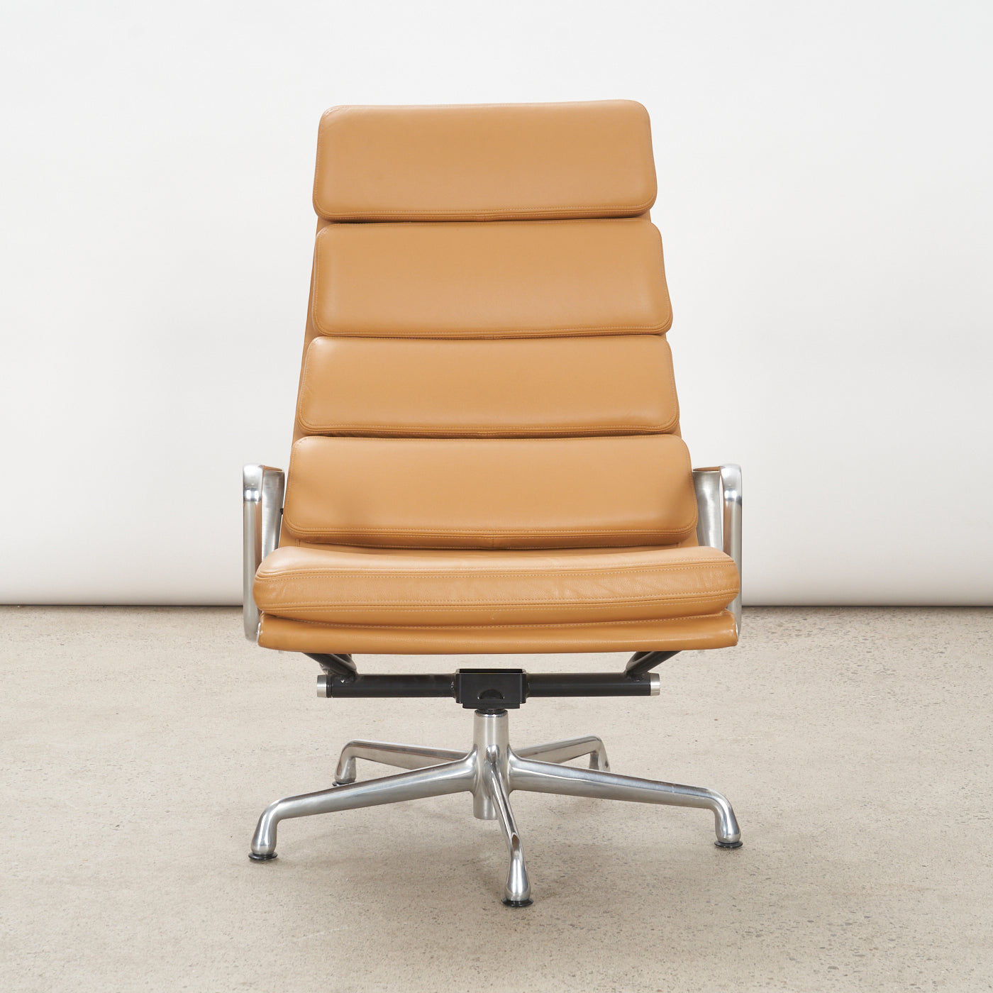 Eames Soft Pad Leather Lounge Chair w/ Tilt for Herman Miller