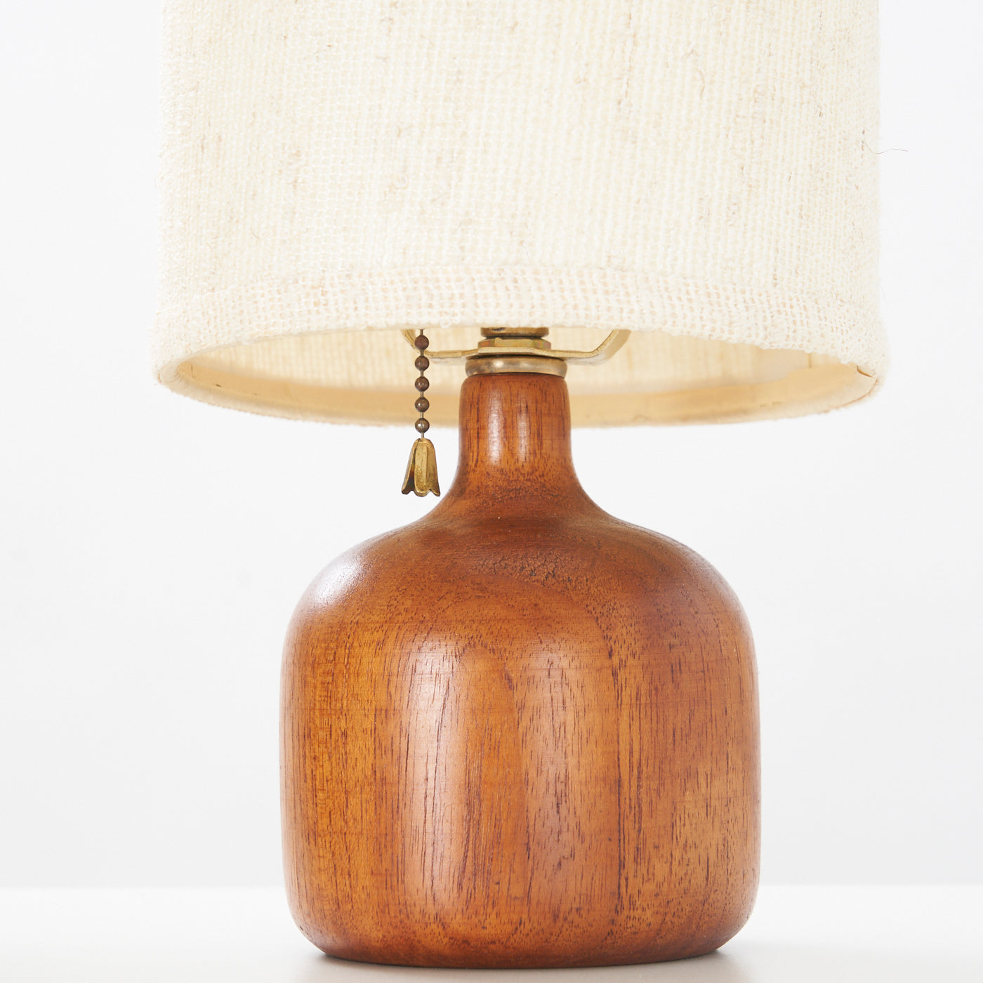 Pair of Small Teak Table Lamps