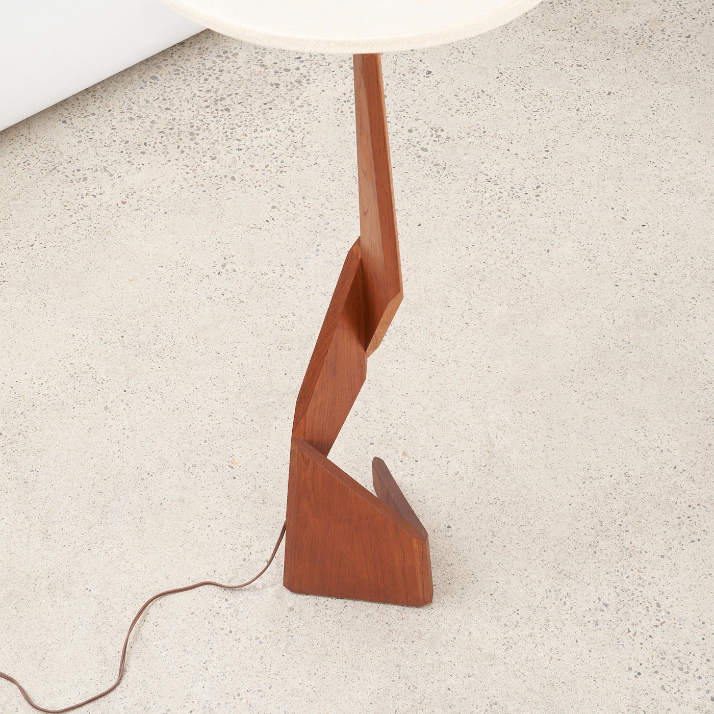 Teak Zig Zag Floor Lamp