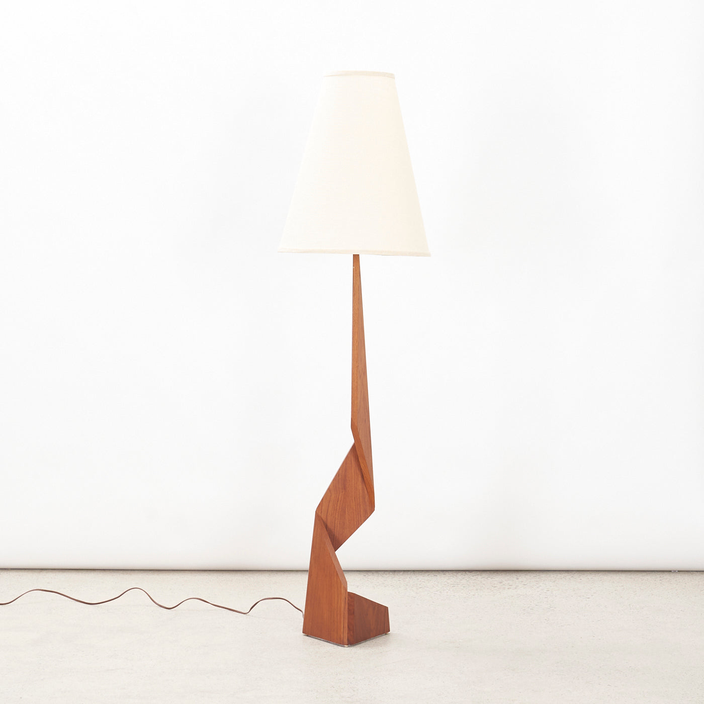 Teak Zig Zag Floor Lamp