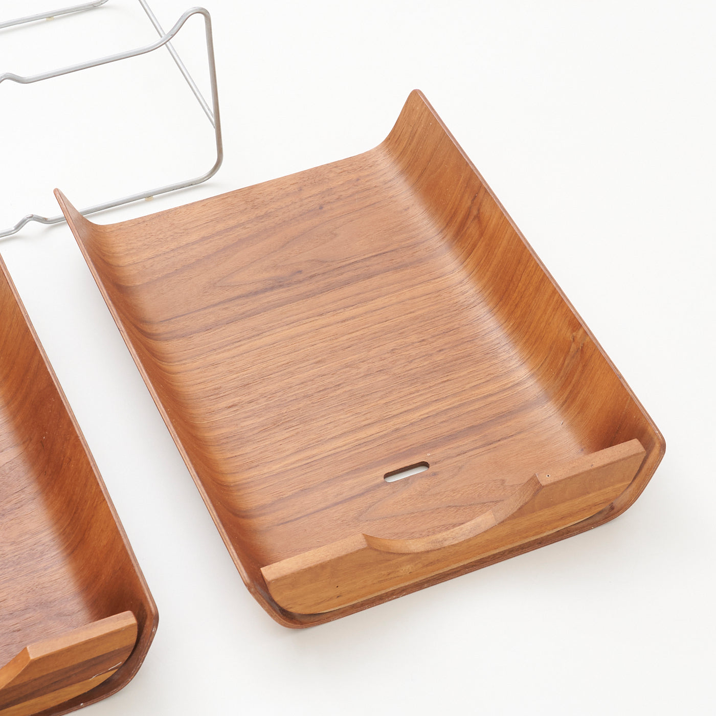 Vintage Tiered Teak Paper Tray