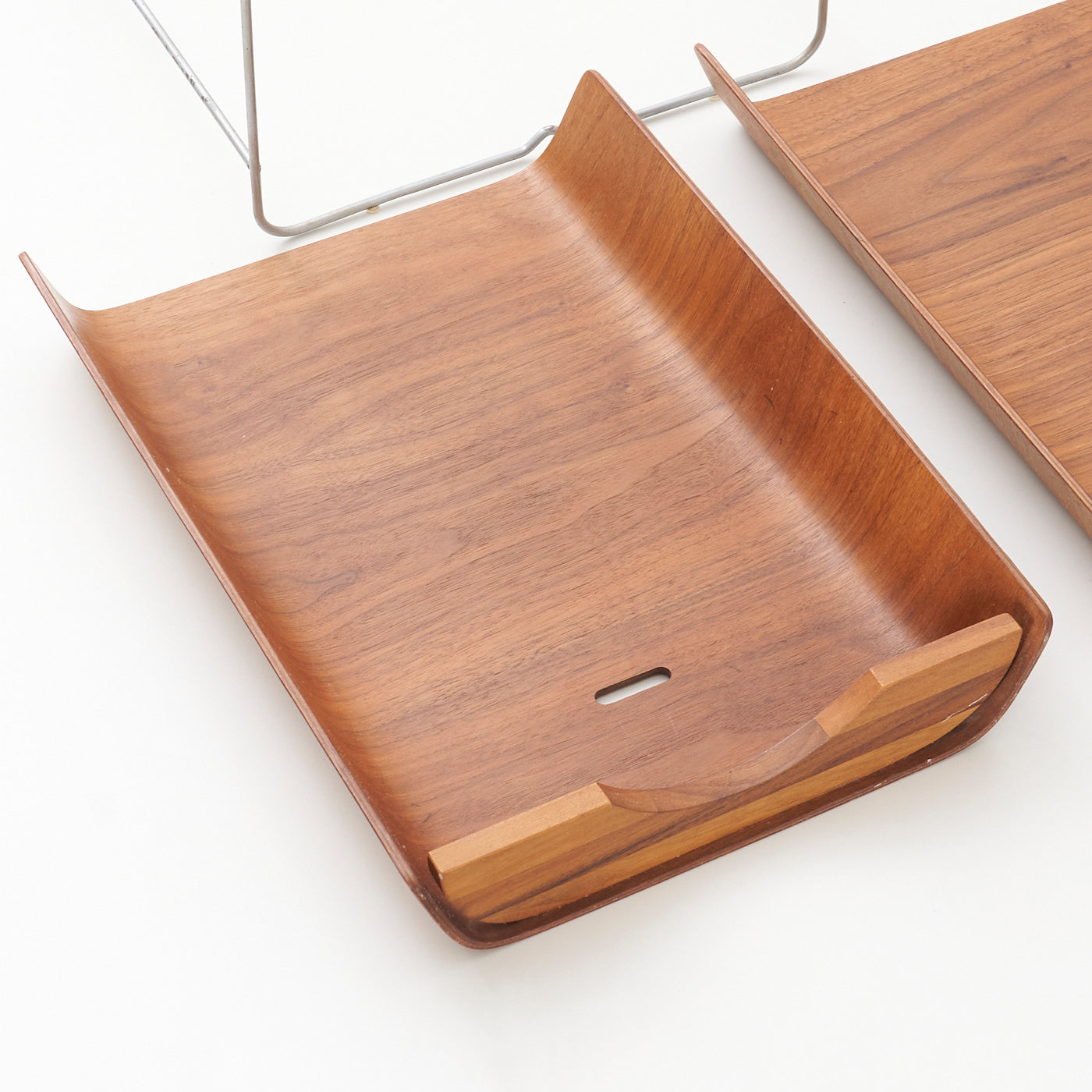 Vintage Tiered Teak Paper Tray