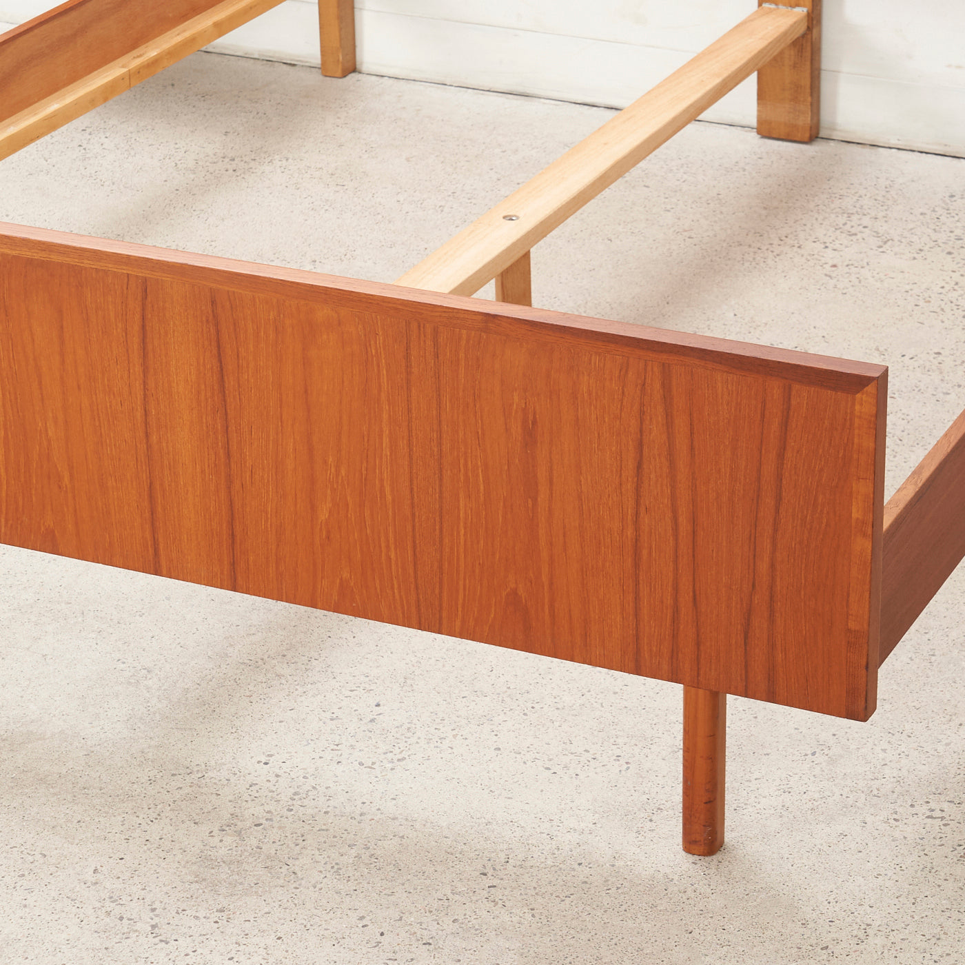 Teak Double Bed w/ Floating Nightstands