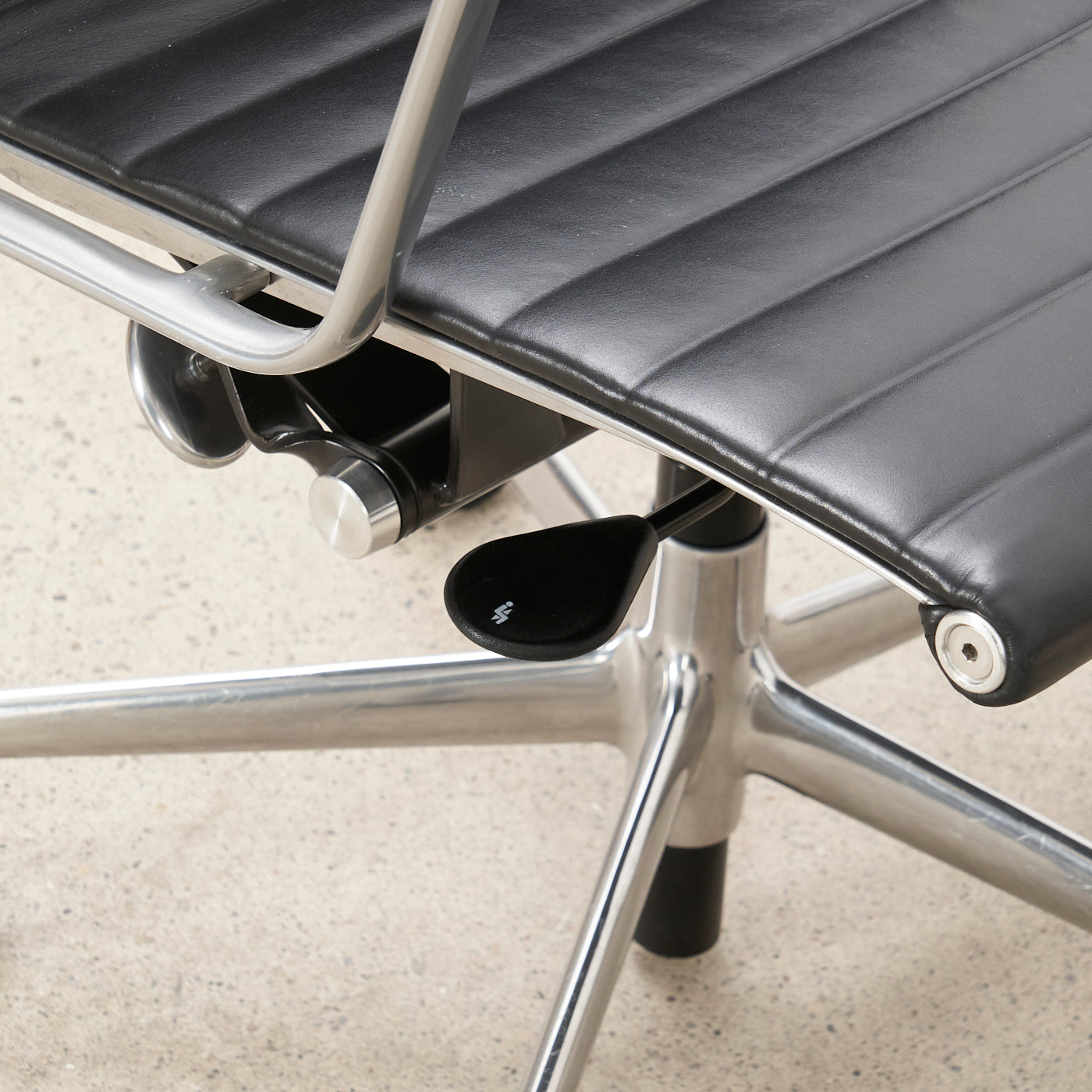 Black Leather Eames Management Chair for Herman Miller
