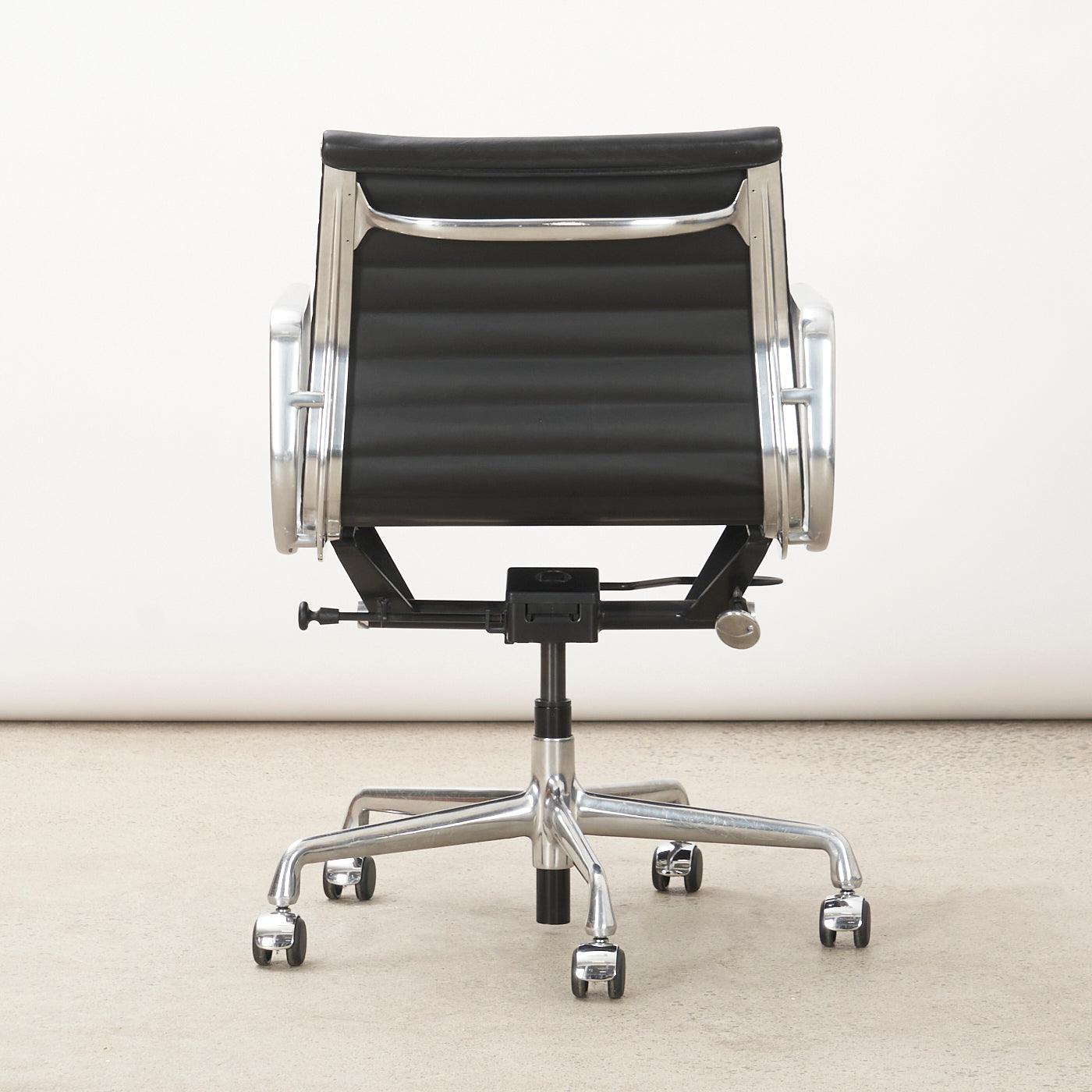 Black Leather Eames Management Chair for Herman Miller