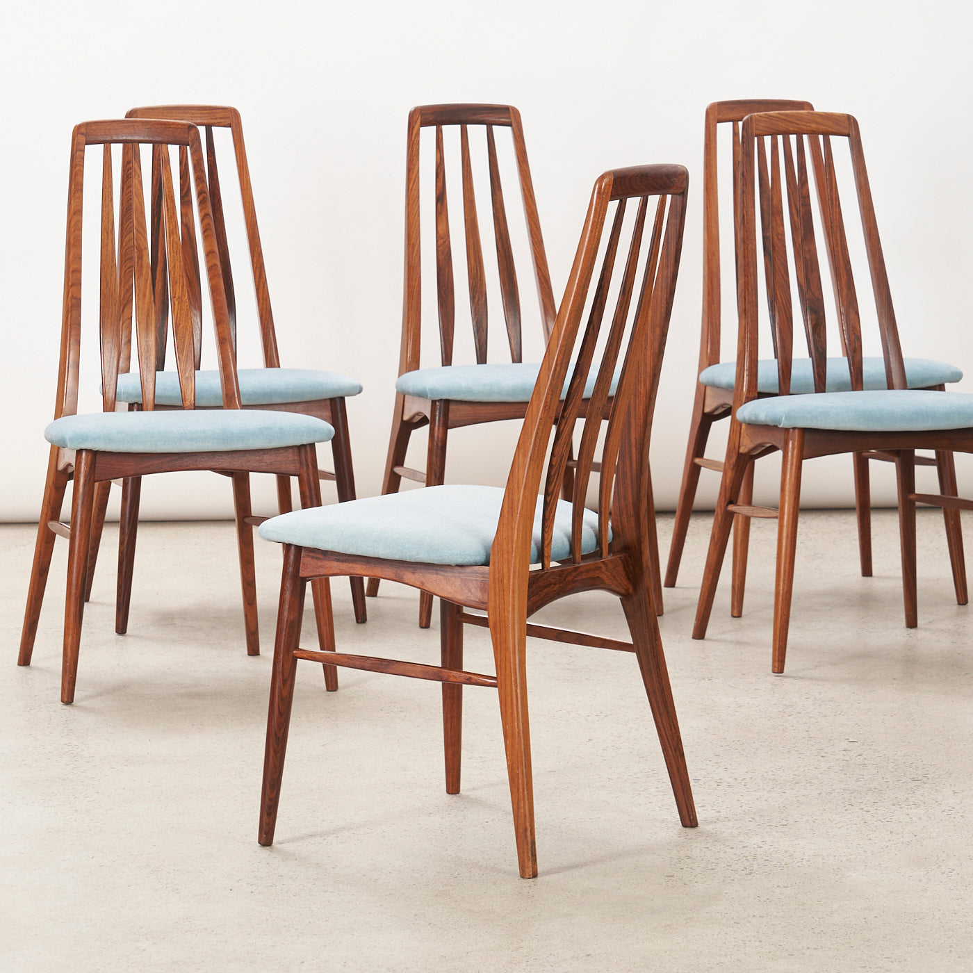 Set of 6 Rosewood 'Eva' Dining Chairs by Niels Koefoed, Denmark