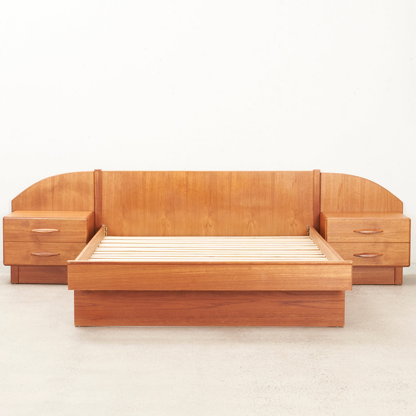 Teak Queen Bed w/ Nightstands