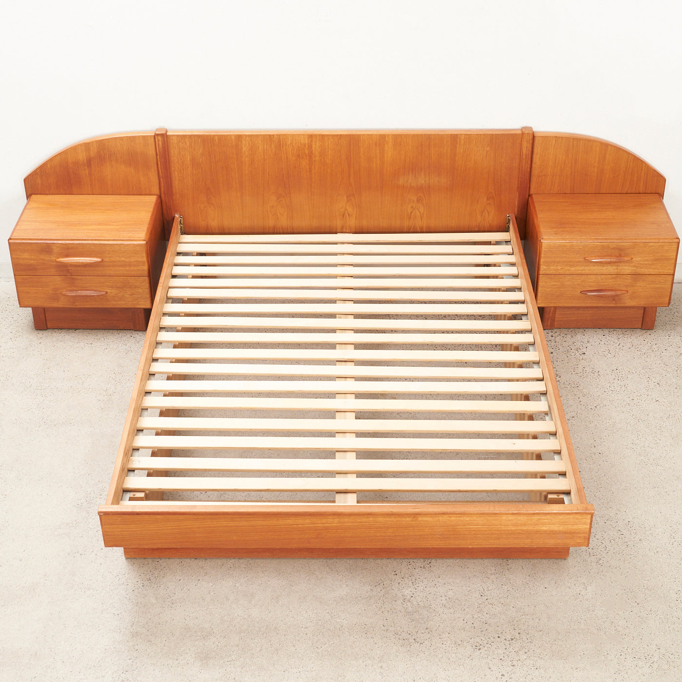 Teak Queen Bed w/ Nightstands