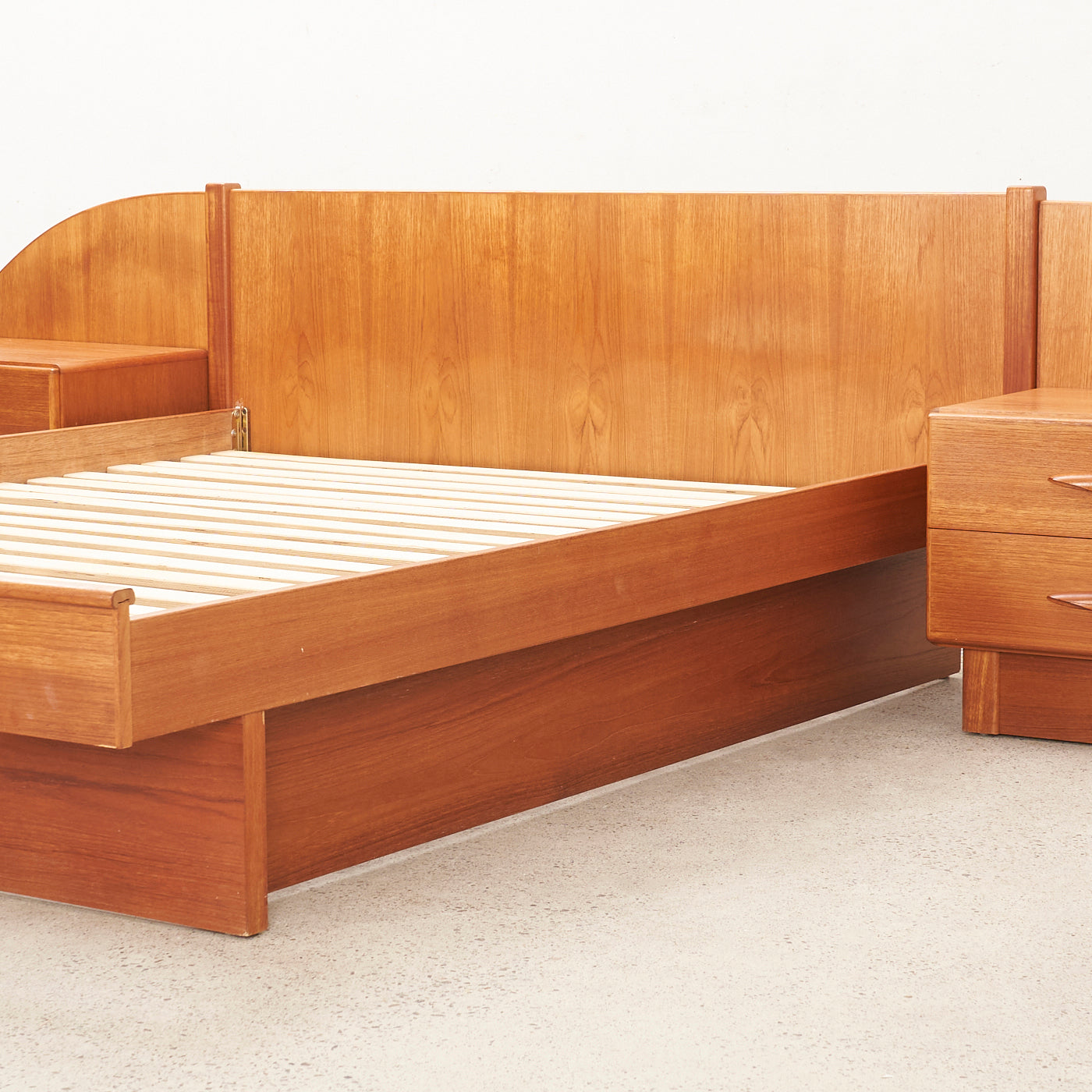 Teak Queen Bed w/ Nightstands