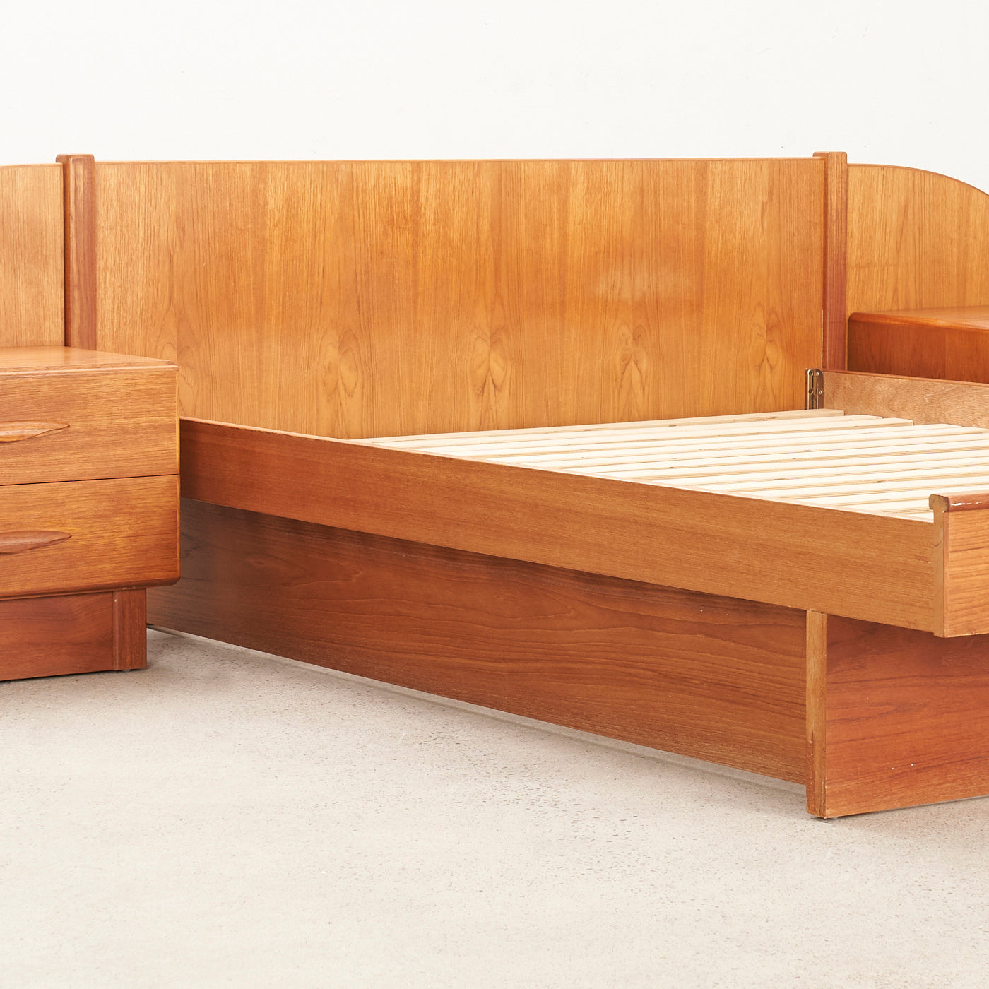 Teak Queen Bed w/ Nightstands