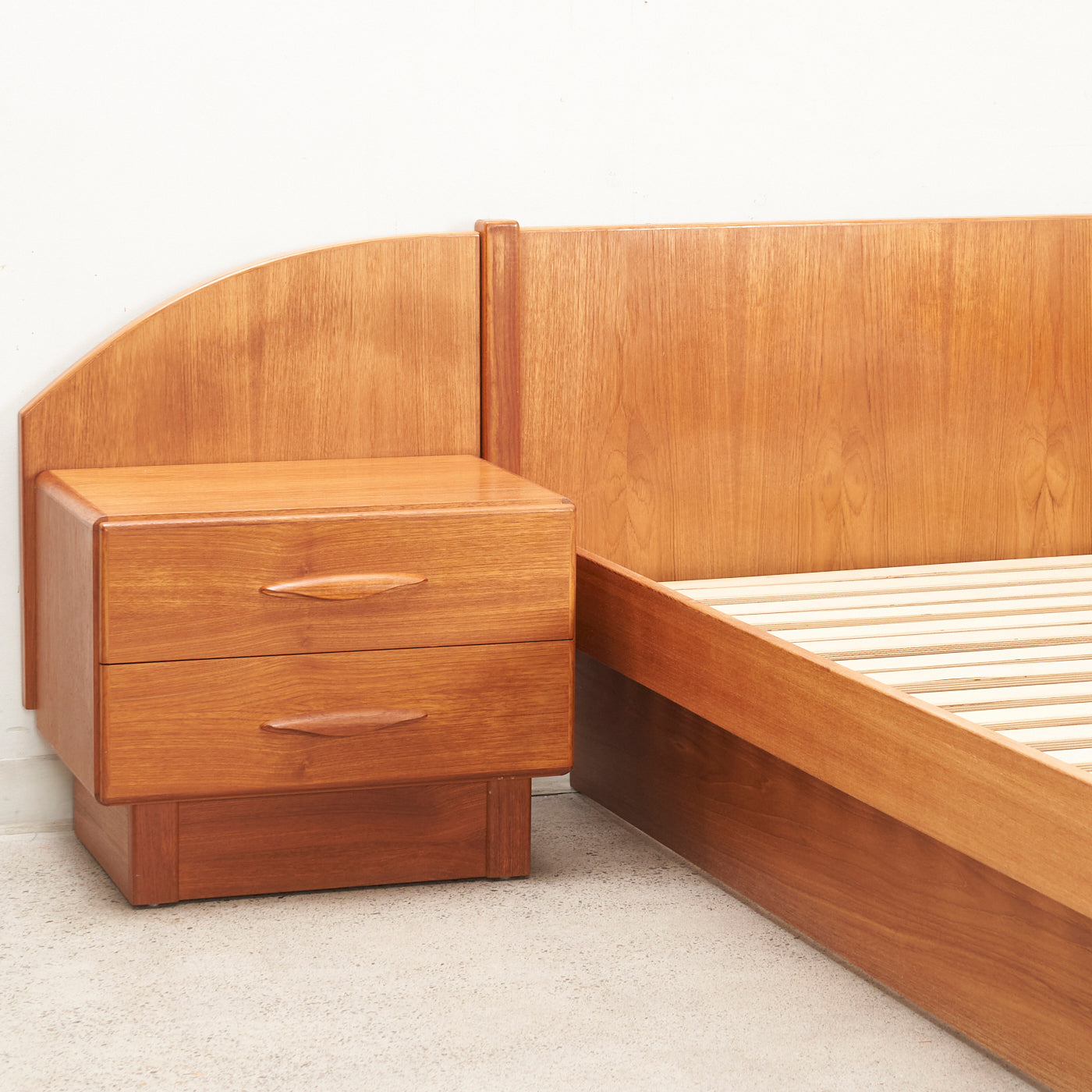 Teak Queen Bed w/ Nightstands