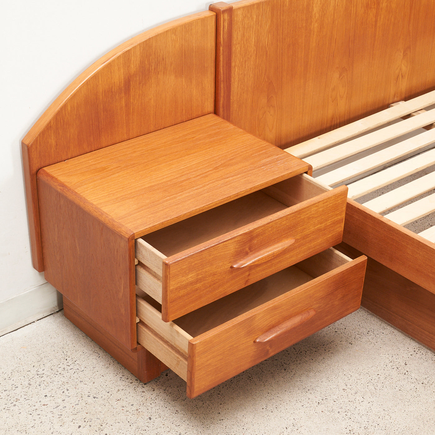Teak Queen Bed w/ Nightstands